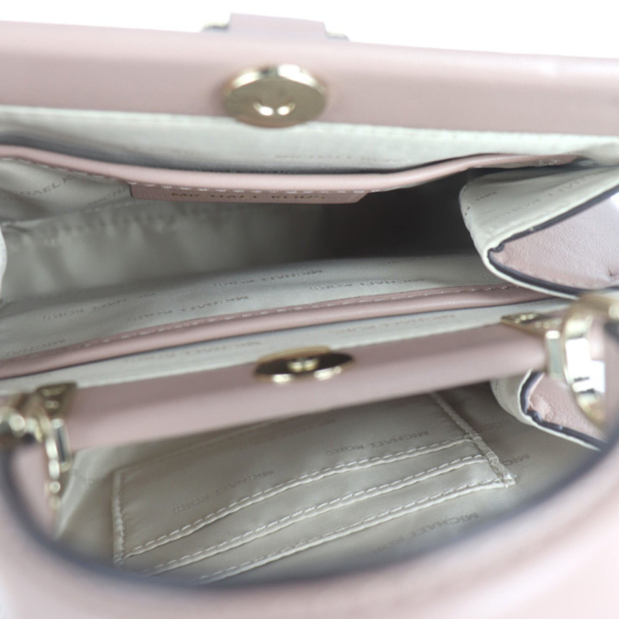 Michael Kors Pink Beige Handbag Shopping Bag Shoulder Bag Tote Bag (Pre-Owned)