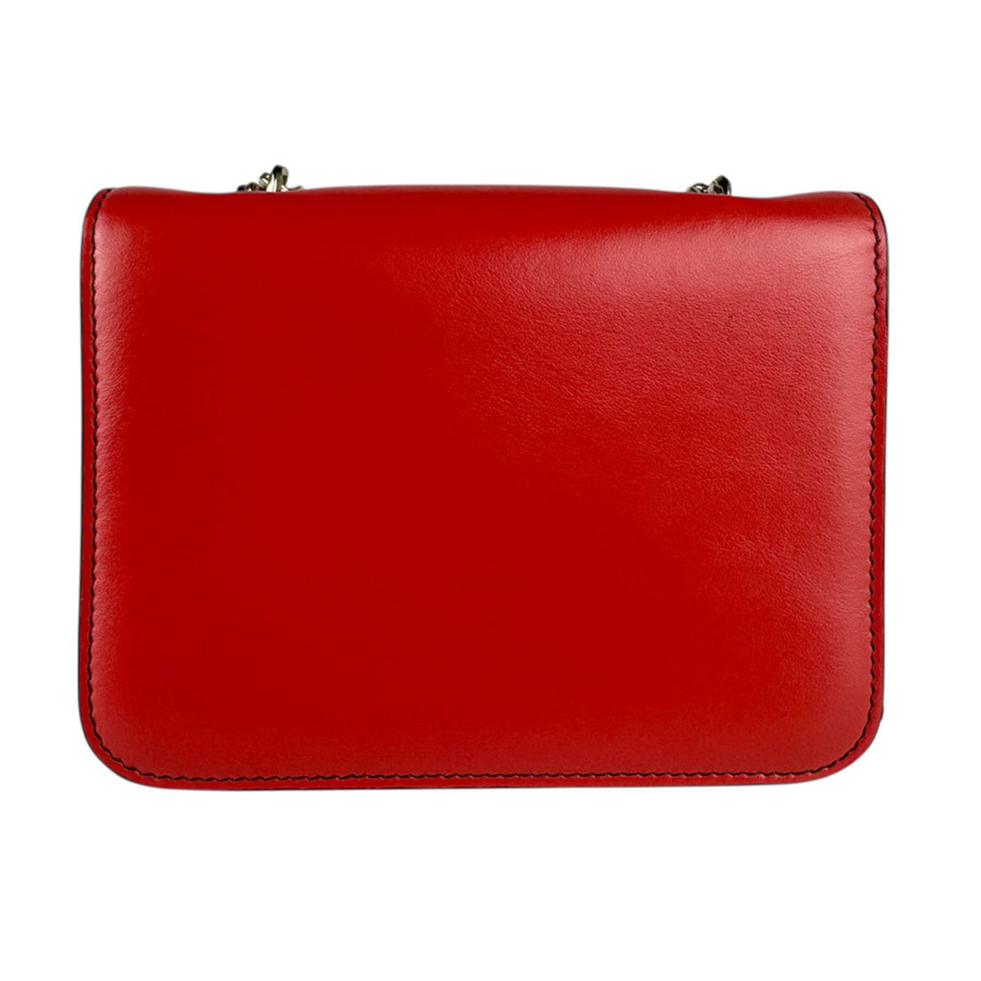 Salvatore Ferragamo Pink Red Color Leather Shoulder Bag (Pre-Owned)