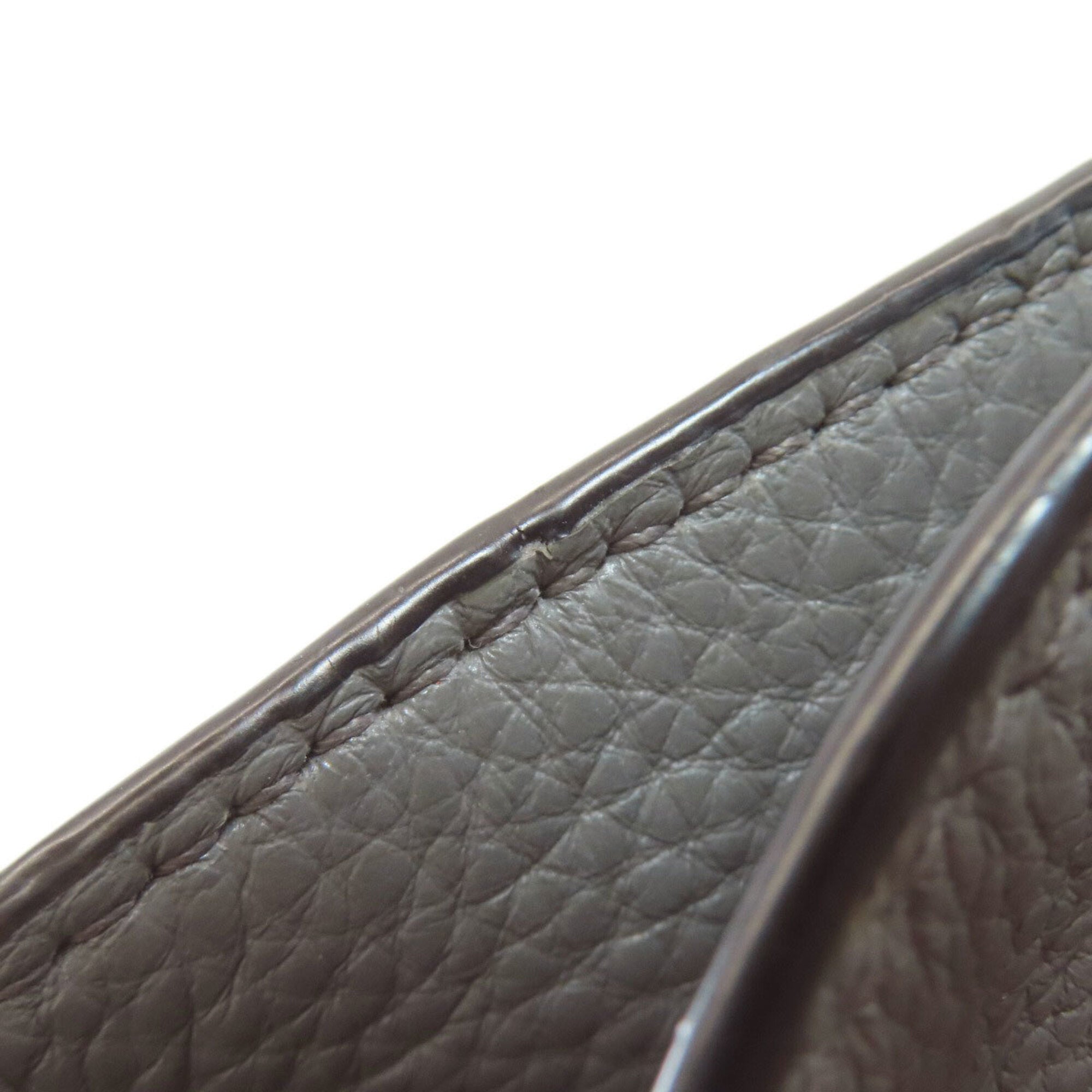 Prada Gray Leather Tote Bag (Pre-Owned)