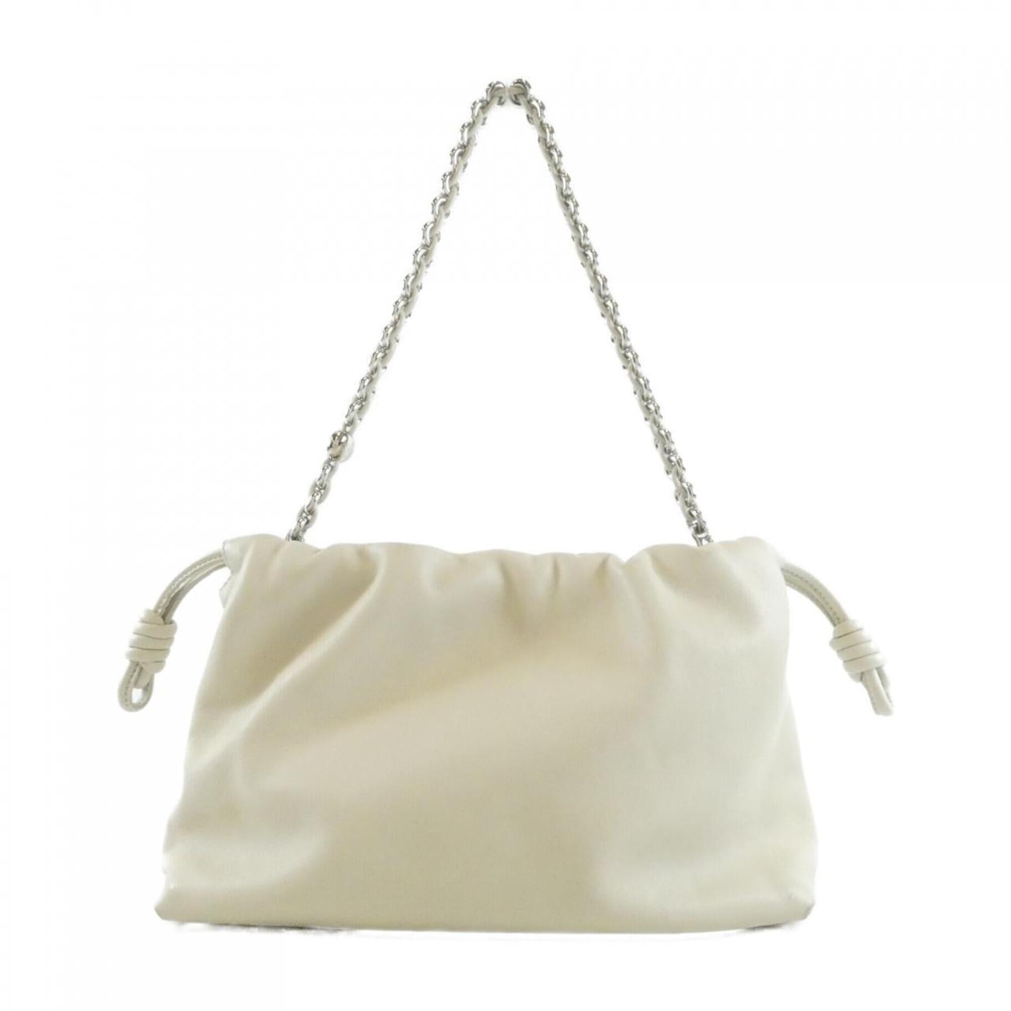 Loewe White Leather Beach Bag Handbag (Pre-Owned)
