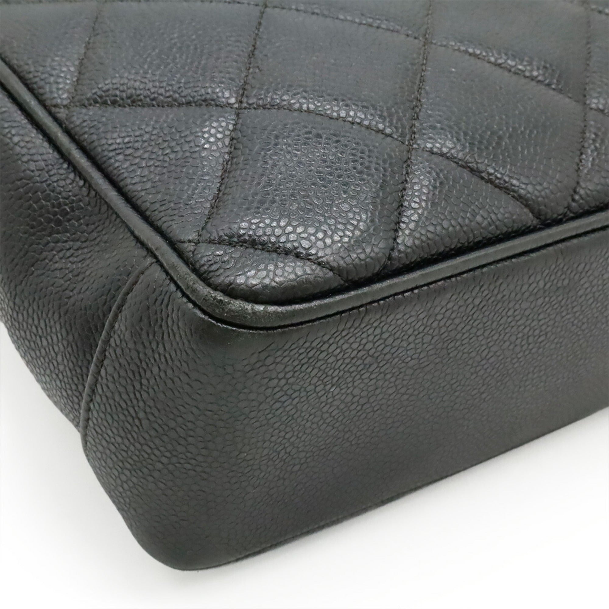 Chanel Black Grained Calfskin Handbag Tote Bag (Pre-Owned)