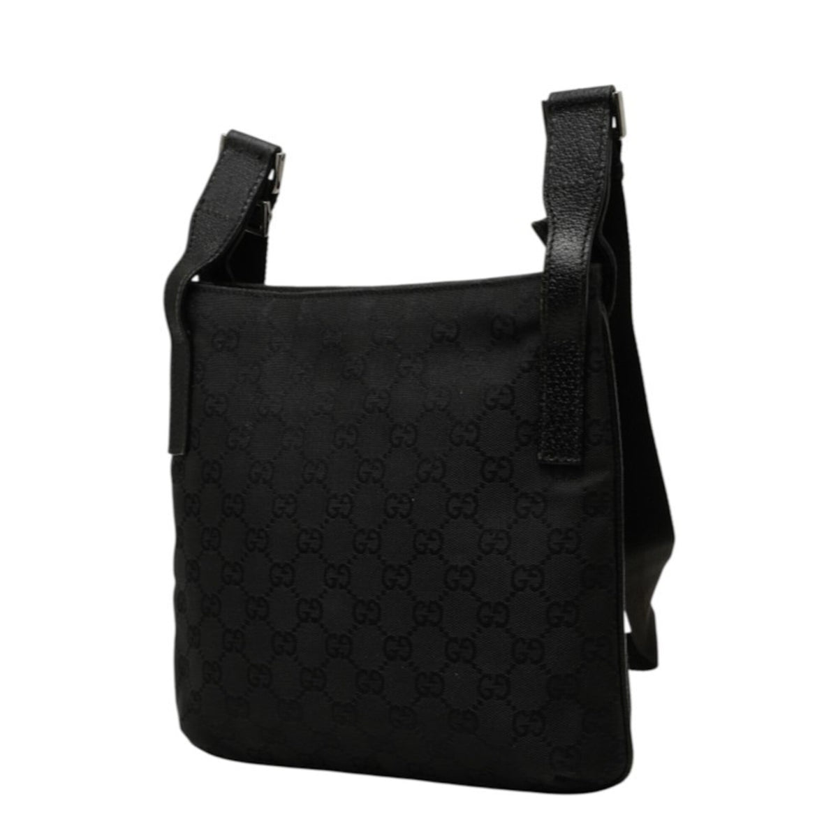 Gucci Black Canvas Leather Shoulder Bag (Pre-Owned)