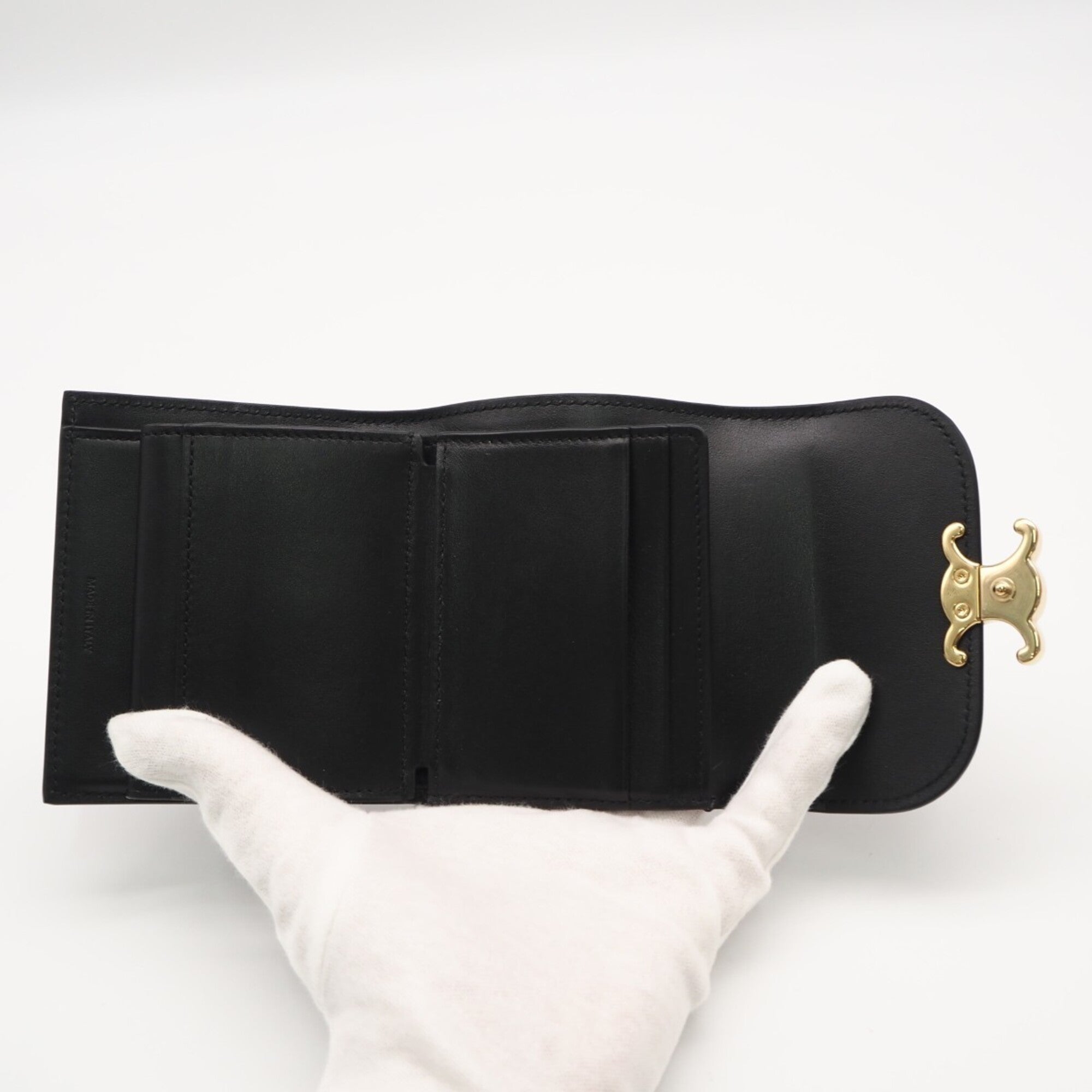 Celine Black Leather Wallet (Tri-Fold) (Pre-Owned)