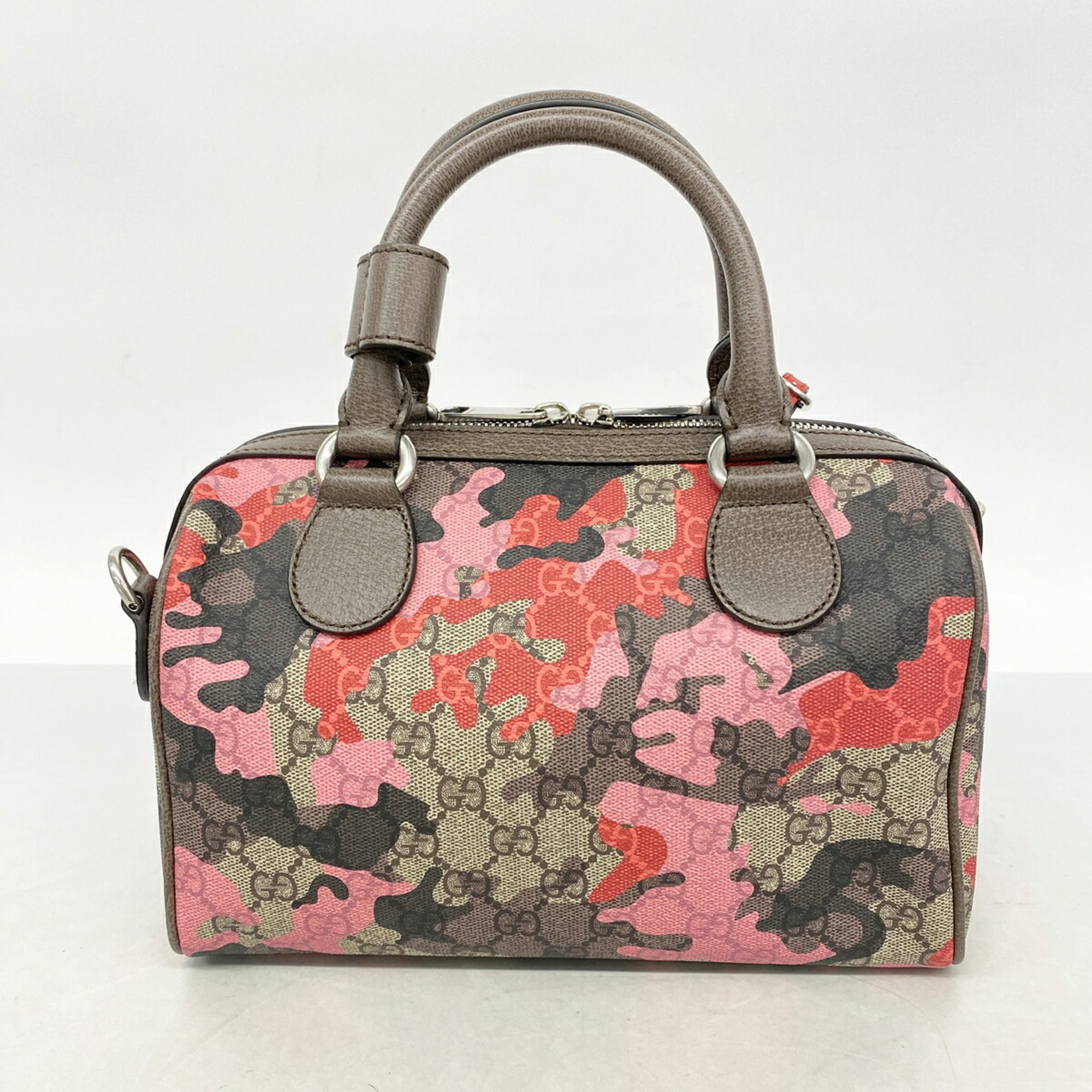 Gucci Brown Pink Red Color Pvc Handbag (Pre-Owned)
