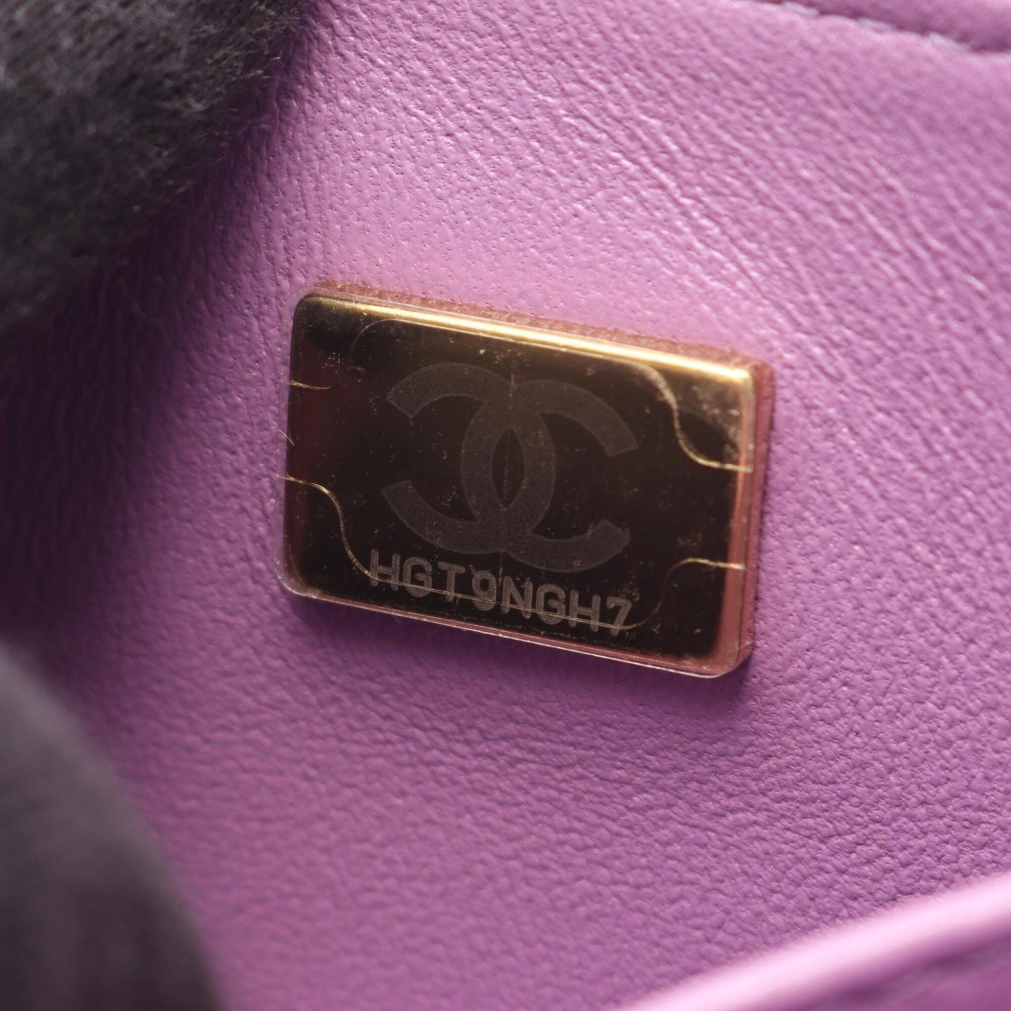 Chanel Purple Grained Calfskin Handbag Vanity Bag (Pre-Owned)