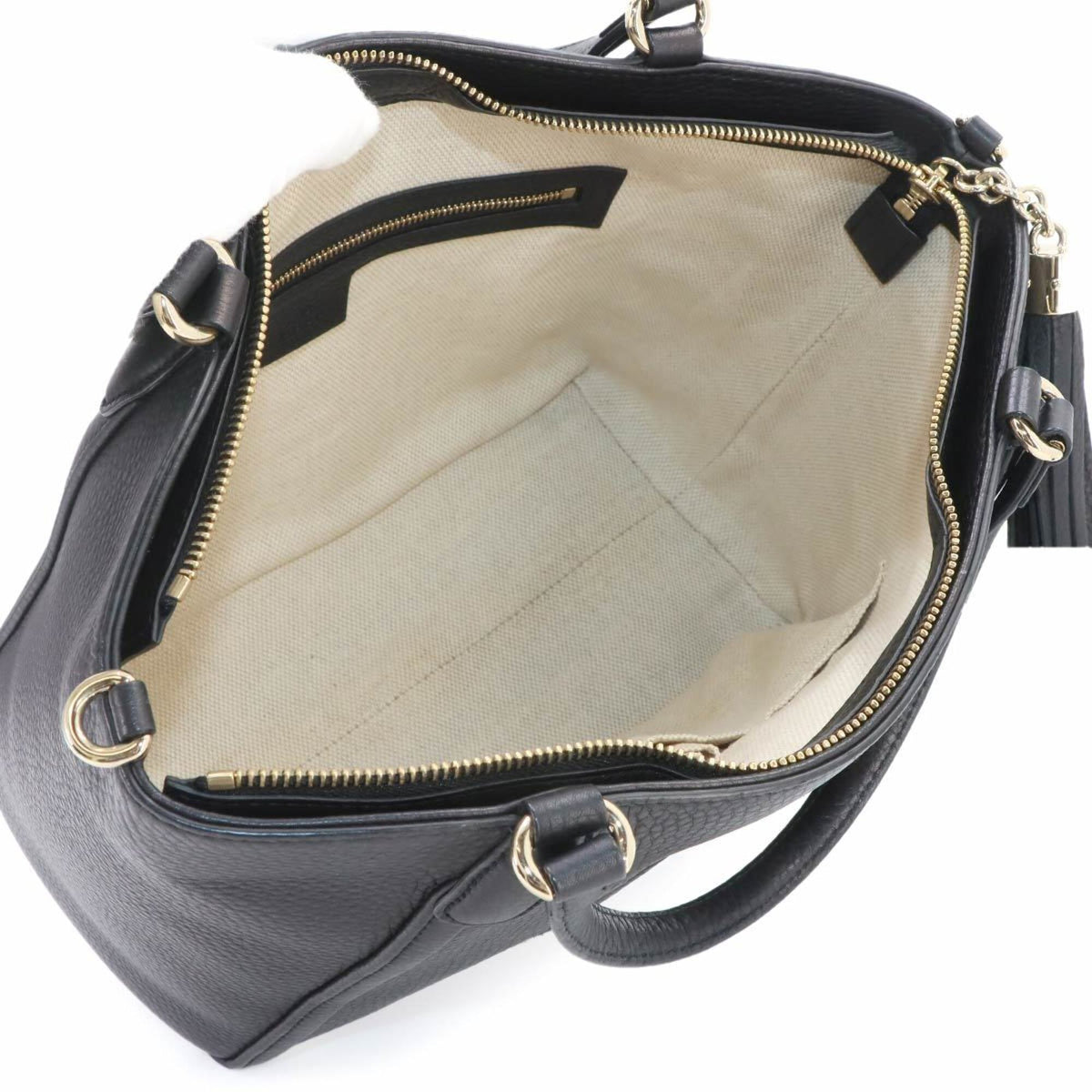 Gucci Soho Black Leather Handbag Shoulder Bag Tote Bag (Pre-Owned)