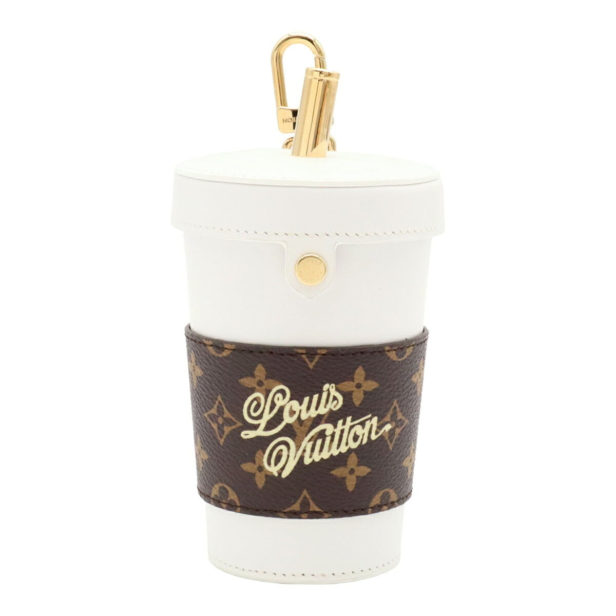 Louis Vuitton Brown White Leather Monogram Pouch (Pre-Owned)