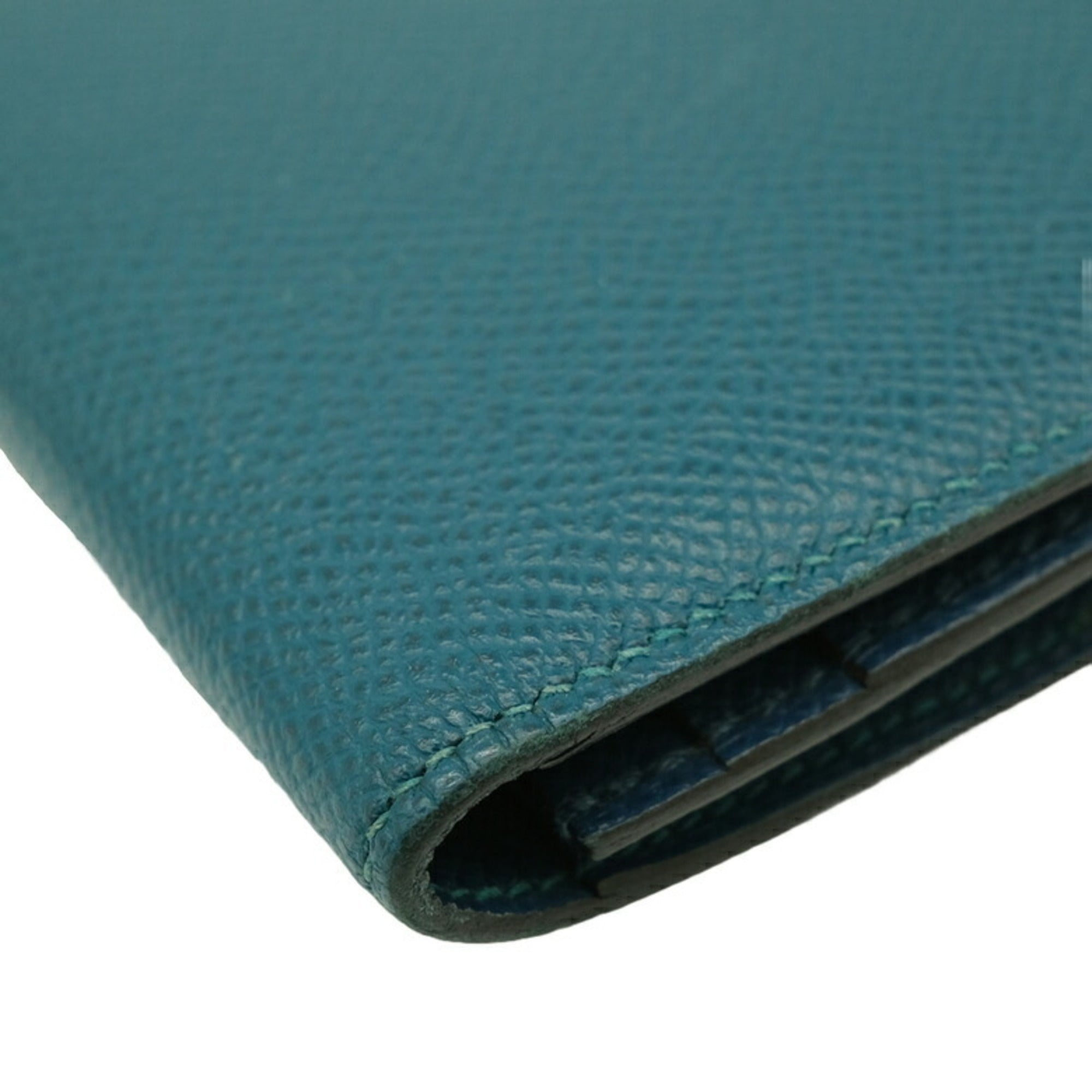 Hermes Blue Epsom Leather Long Wallet (Bi-Fold) (Pre-Owned)
