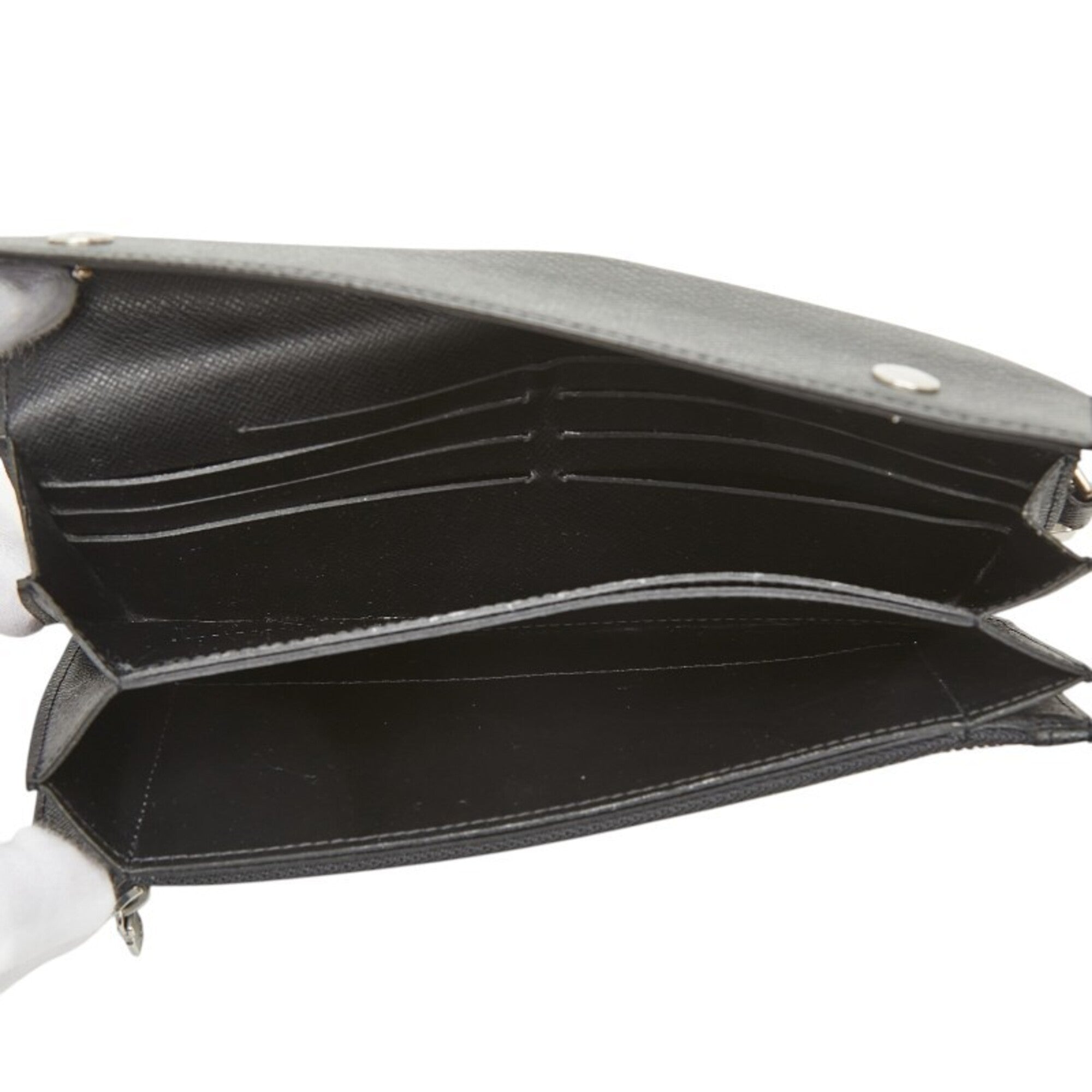 Louis Vuitton Ardoise Black Pvc Leather Long Wallet (Bi-Fold) (Pre-Owned)