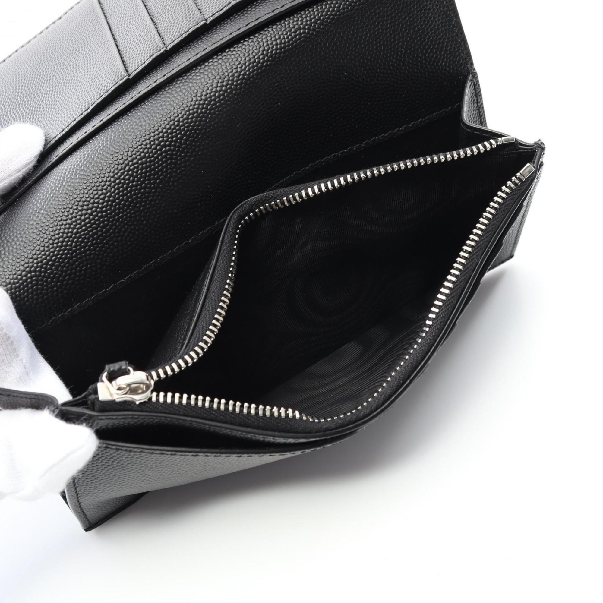 Saint Laurent Black Leather Long Wallet (Bi-Fold)