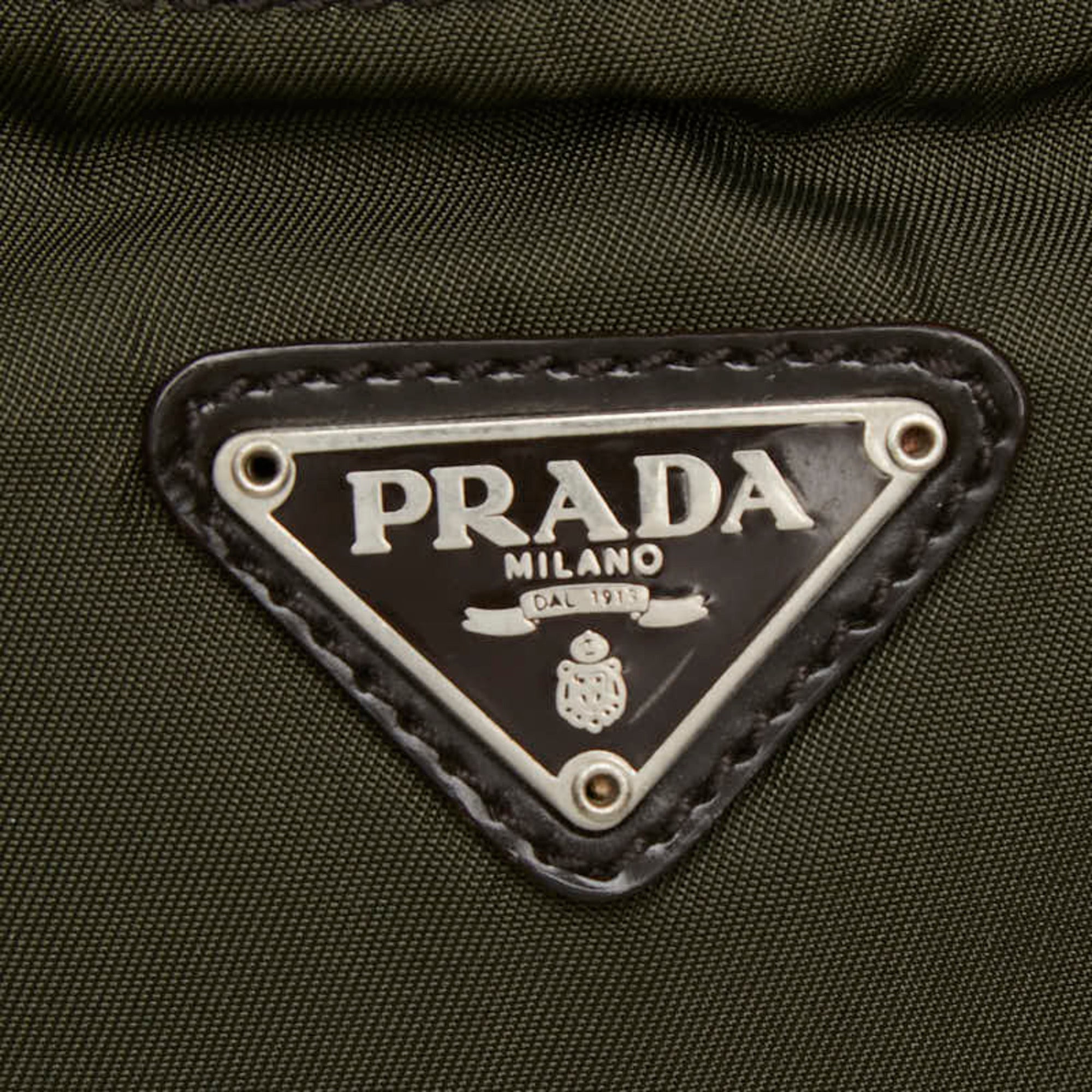Prada Green Nylon Leather Backpack (Pre-Owned)