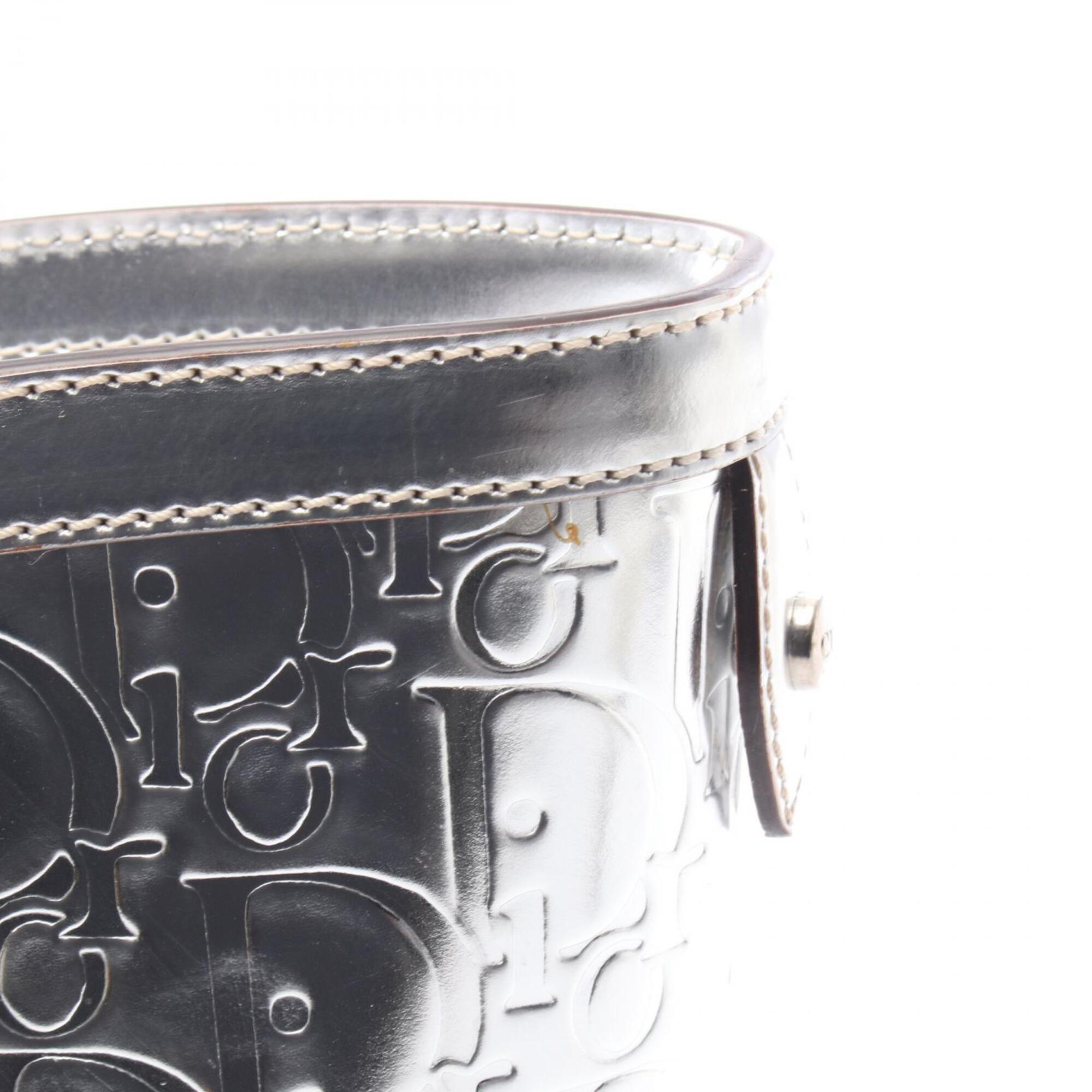 Christian Dior Silver Leather Handbag Tote Bag (Pre-Owned)