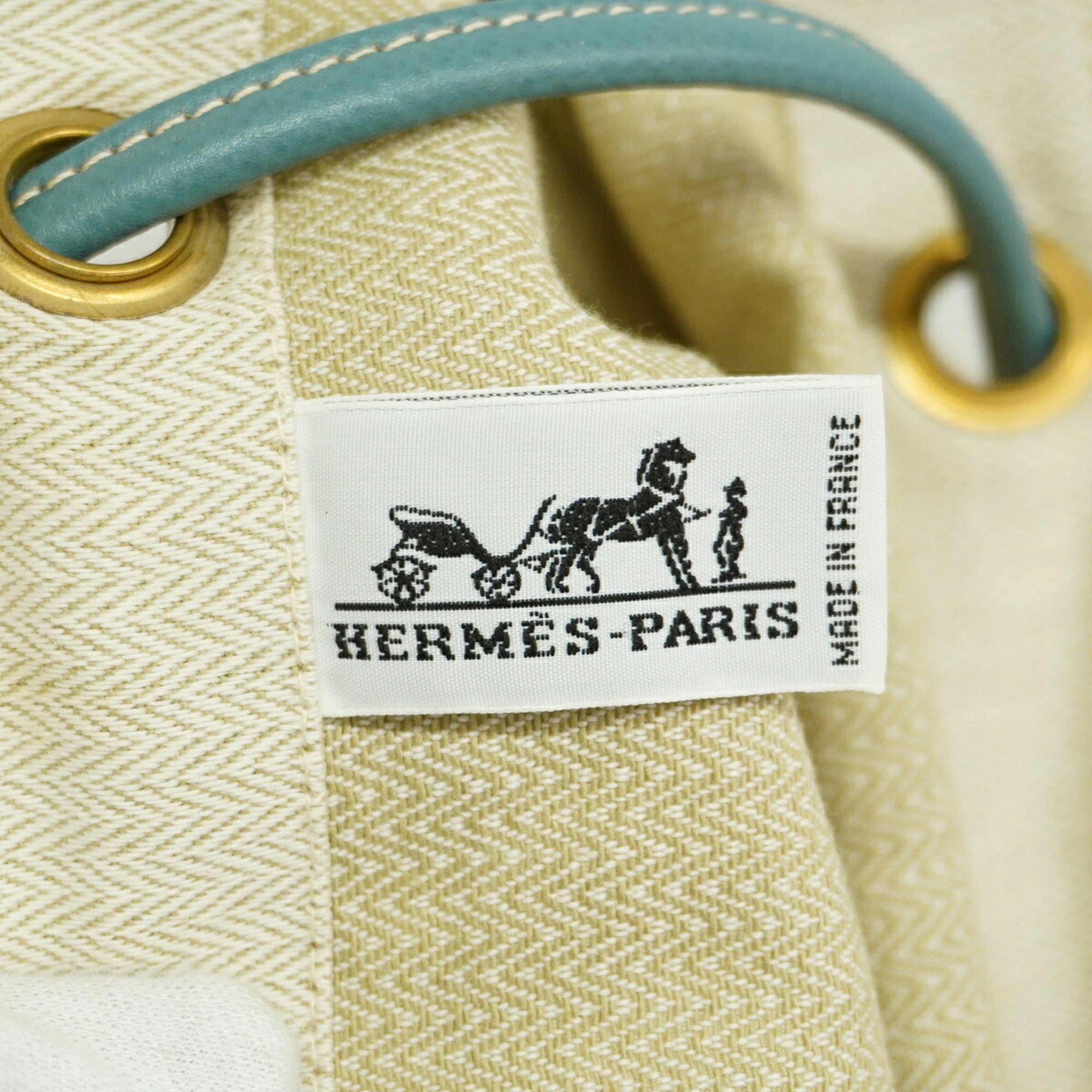 Hermes Blue Toile Chevron Shoulder Bag (Pre-Owned)