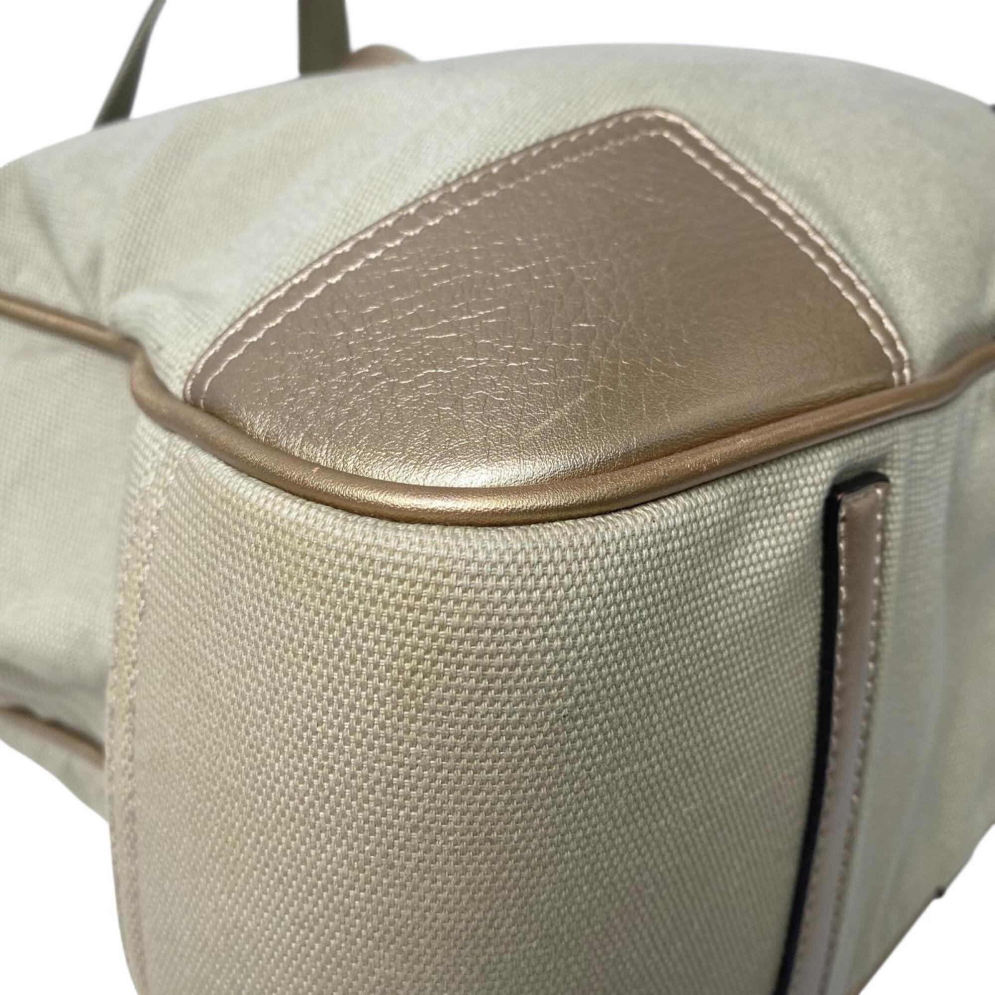 Loewe Beige Canvas Leather Shoulder Bag Tote Bag (Pre-Owned)