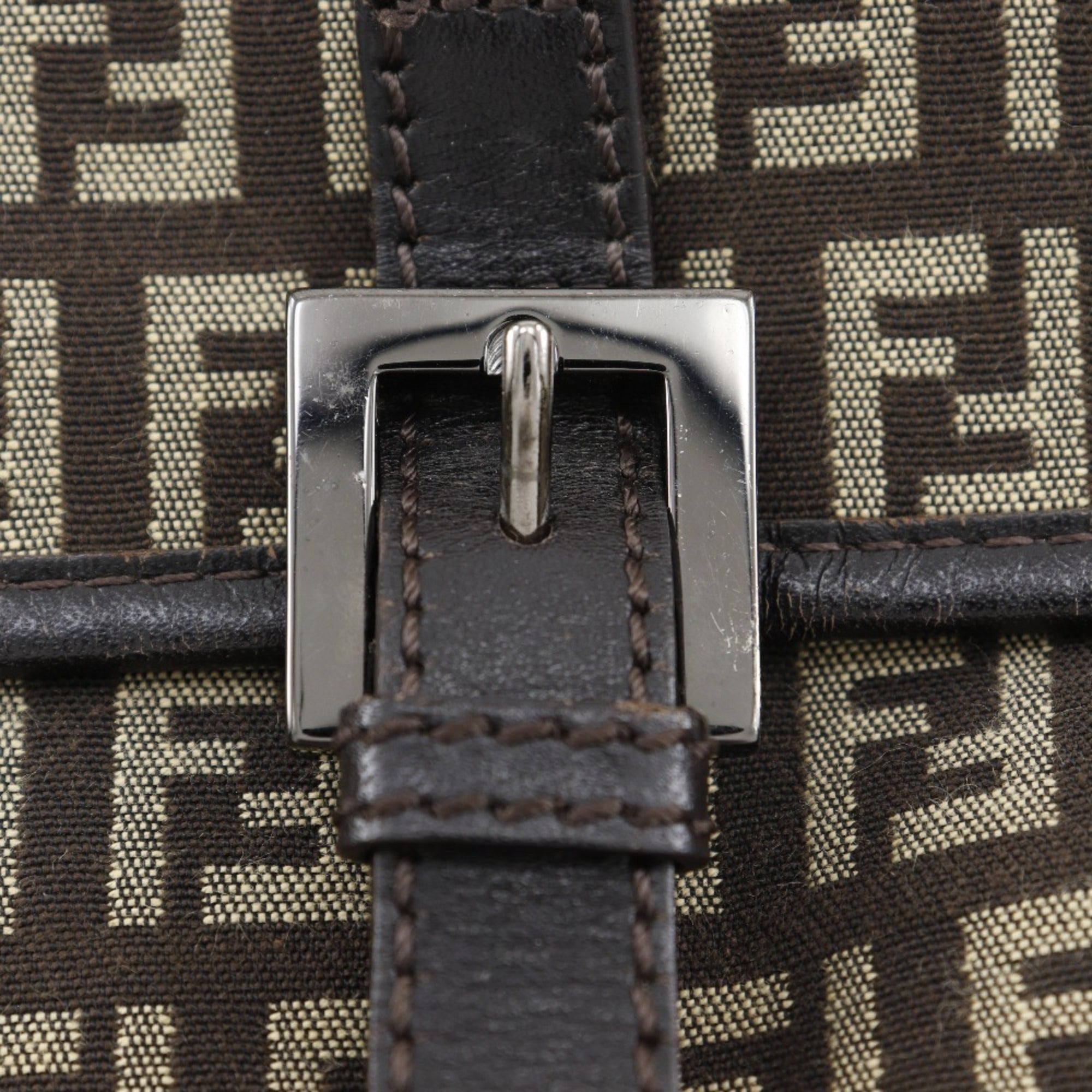 Fendi Brown Zucchino Shoulder Bag (Pre-Owned)