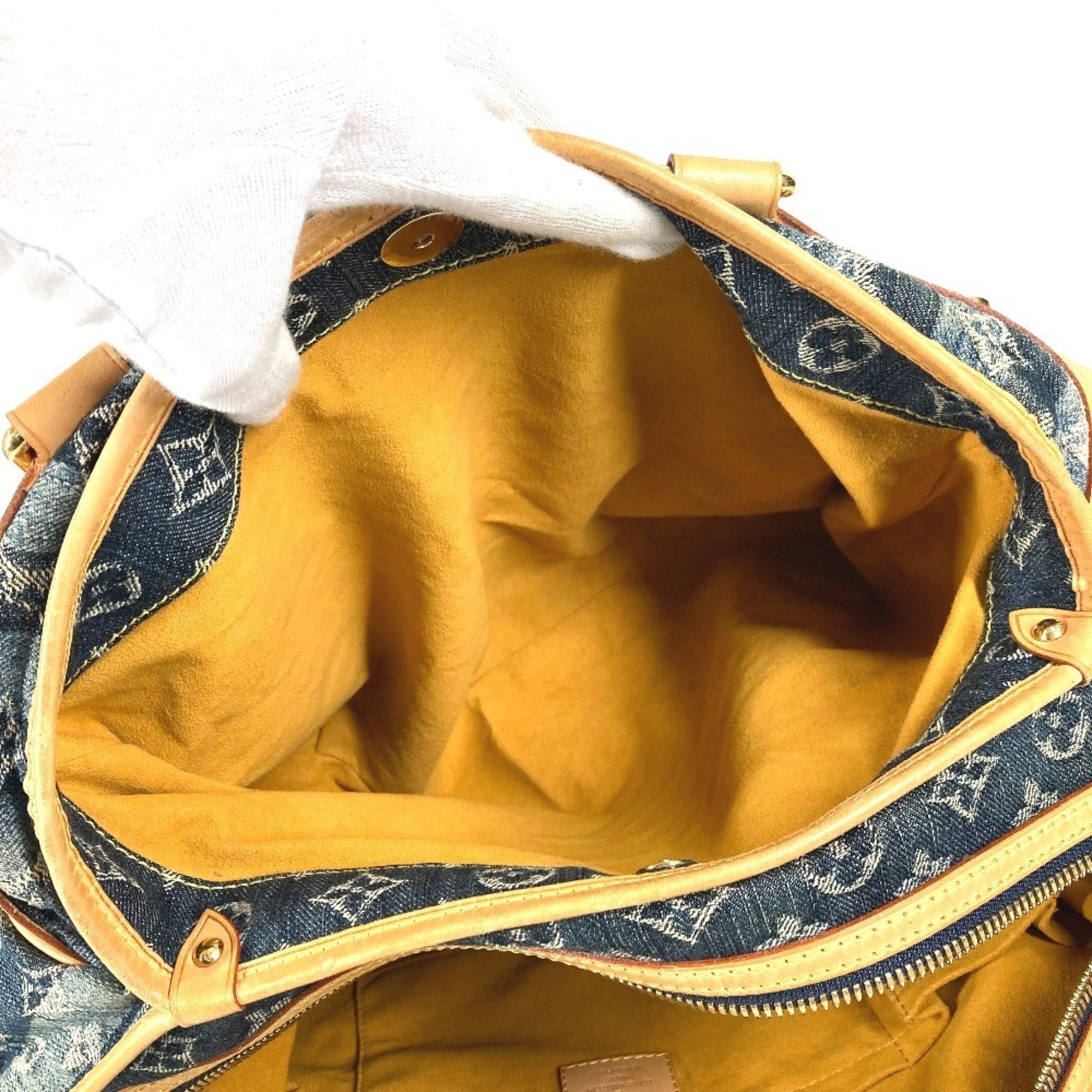 Louis Vuitton Blue Monogram Denim Handbag Shoulder Bag (Pre-Owned)