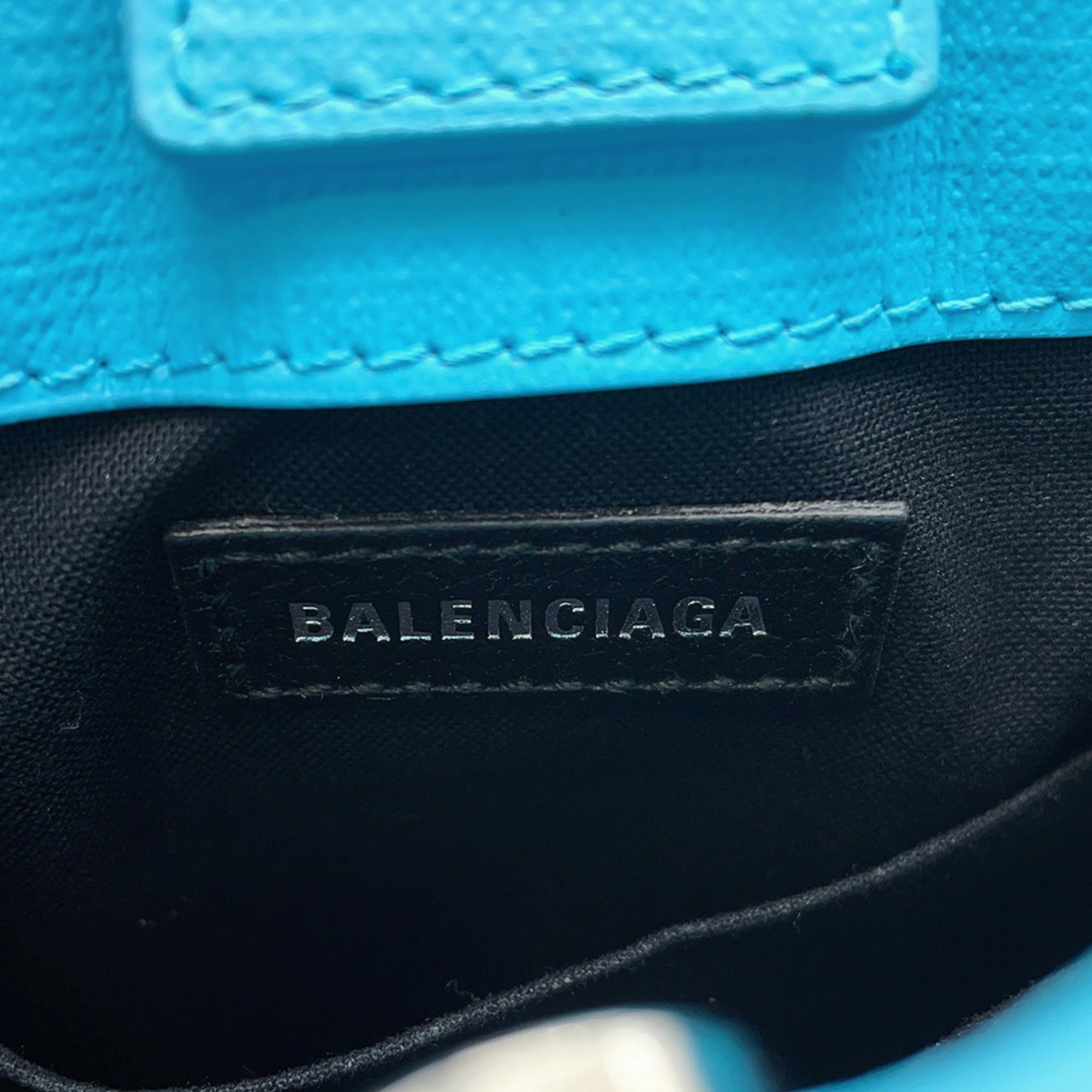 Balenciaga Light Blue Leather Handbag Shoulder Bag (Pre-Owned)