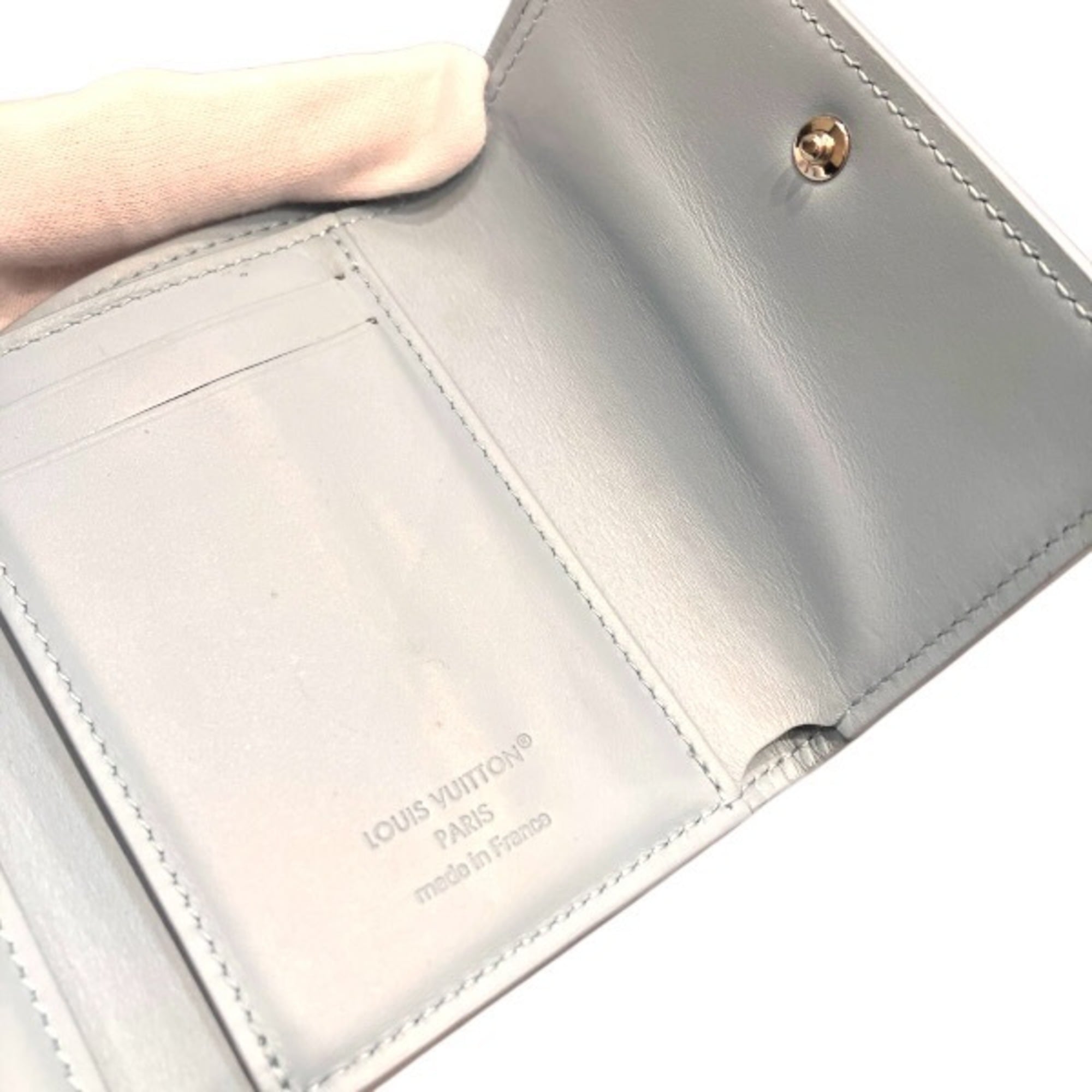 Louis Vuitton Monogram Shadow Blue Leather Wallet (Tri-Fold) (Pre-Owned)