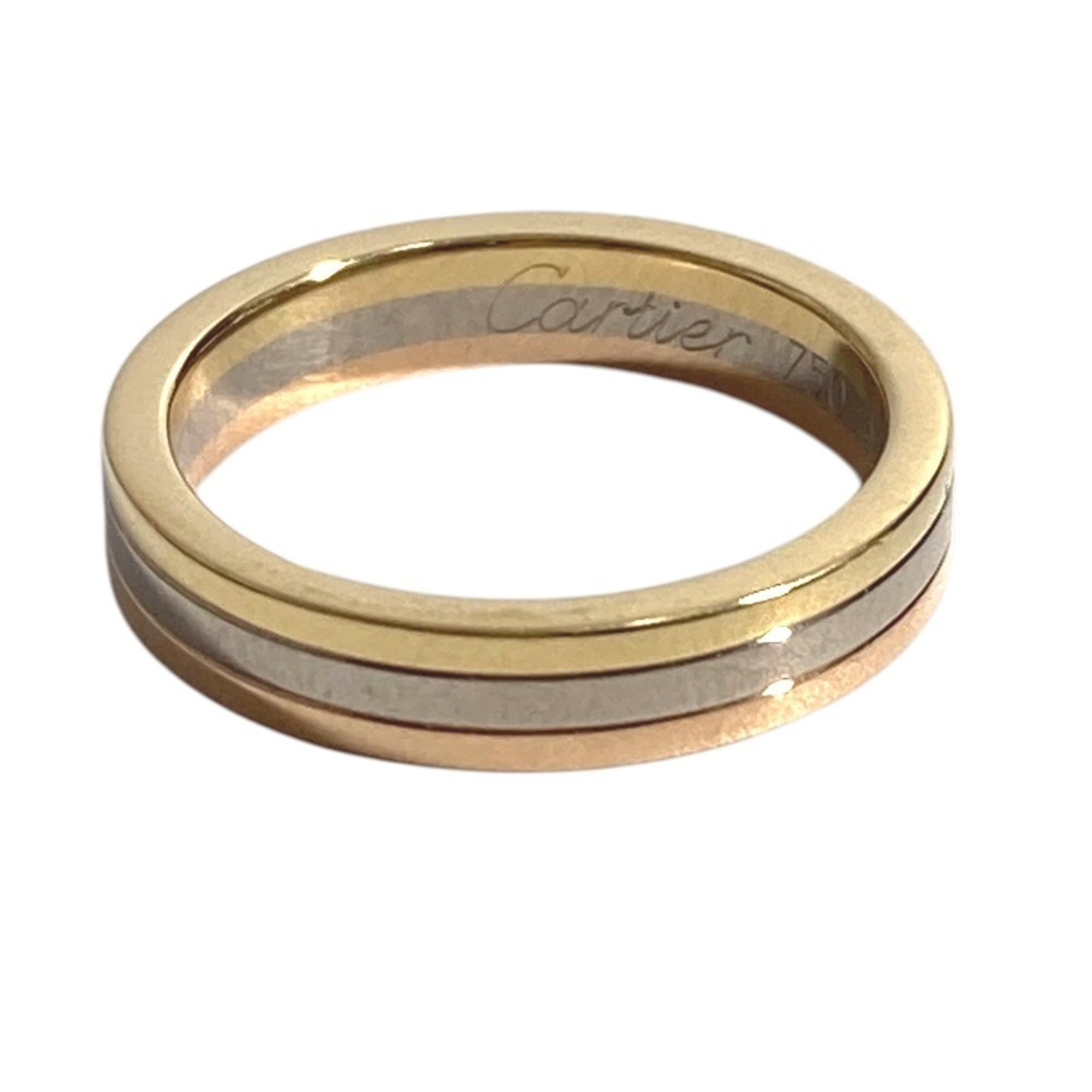 Cartier Trinity Gold Silver Pink Gold Yellow Gold (18K) Pink Gold (18K) White Gold (18K) Band Ring (Pre-Owned)