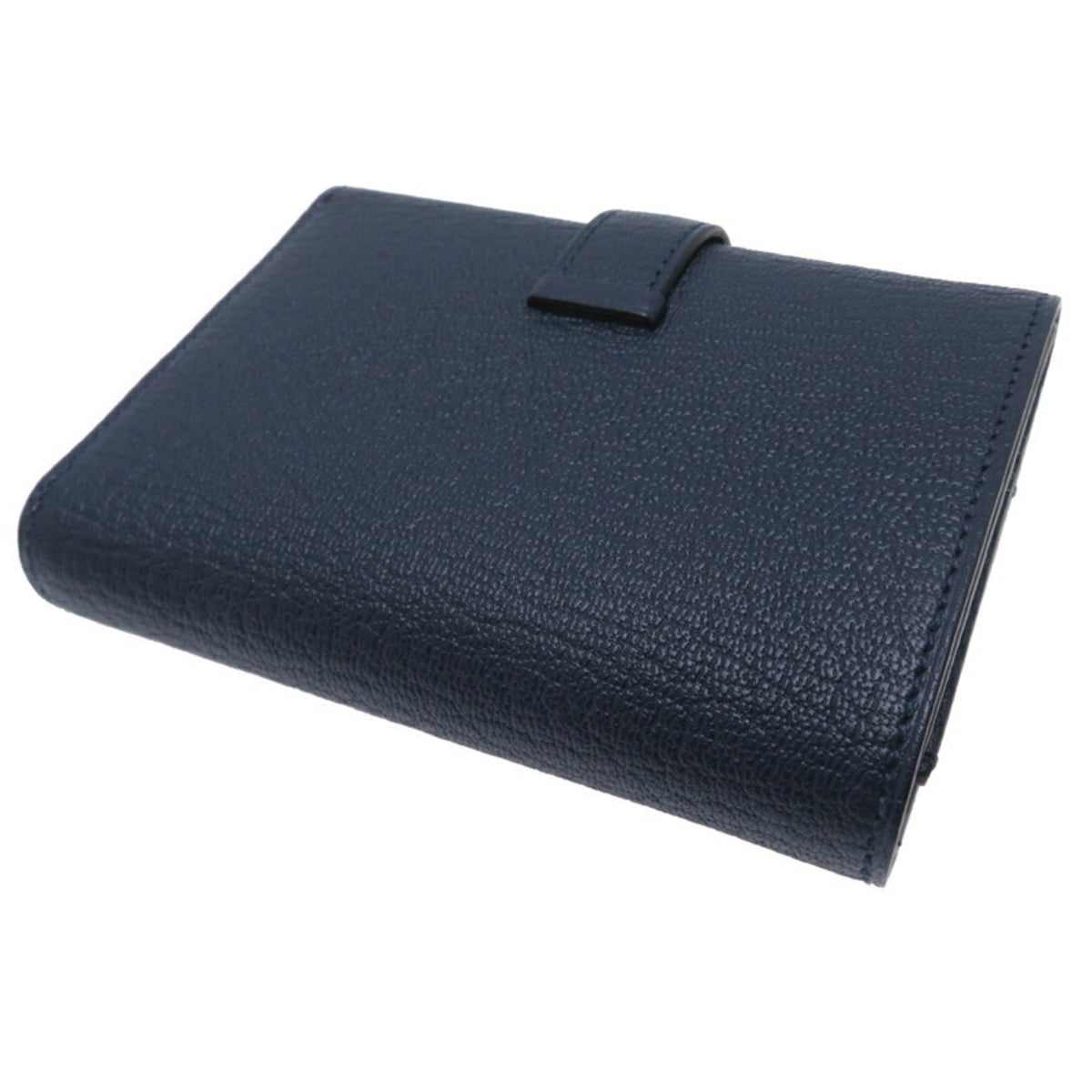 Hermes Navy Chevre Leather Wallet (Tri-Fold) (Pre-Owned)