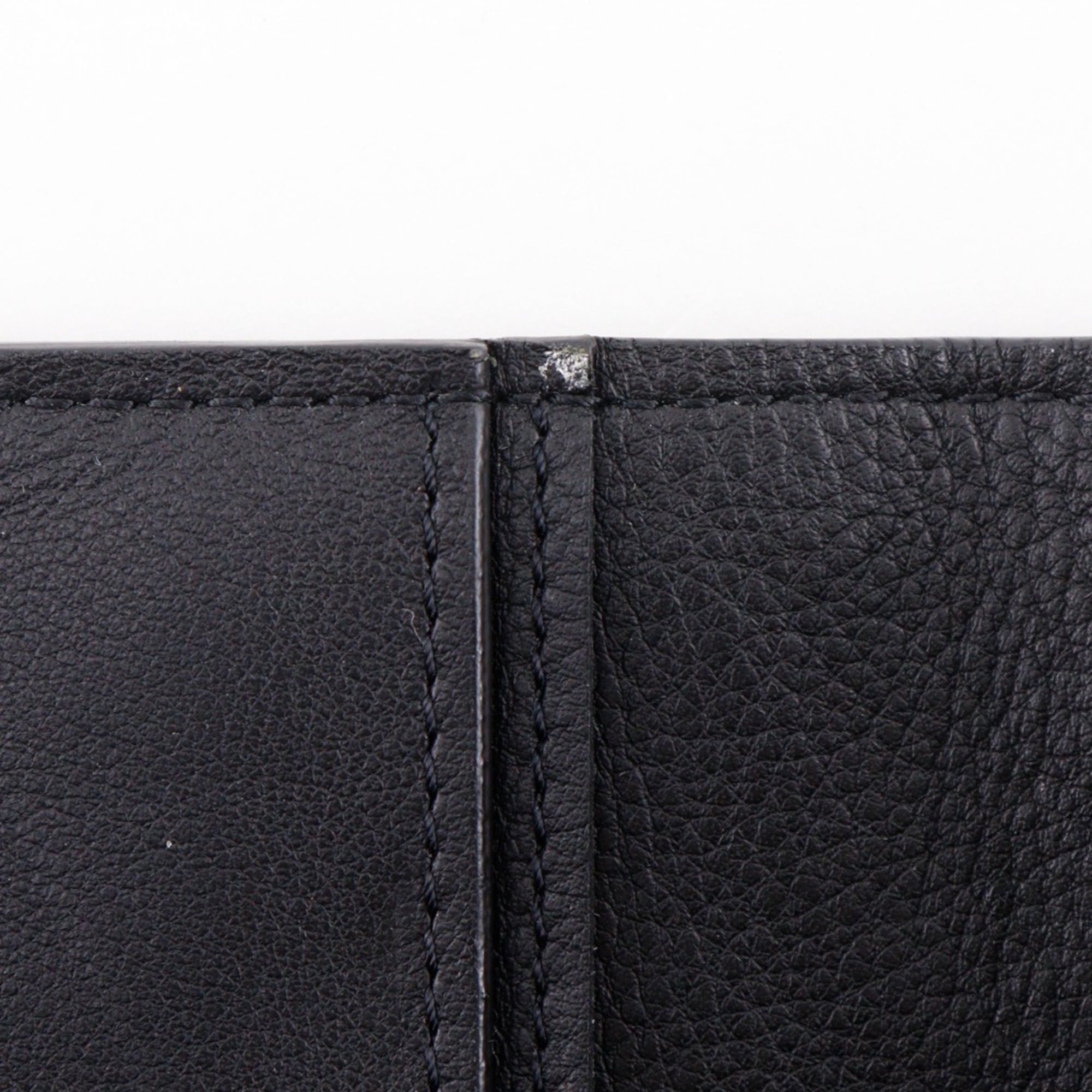 Louis Vuitton Black Leather Long Wallet (Bi-Fold) (Pre-Owned)