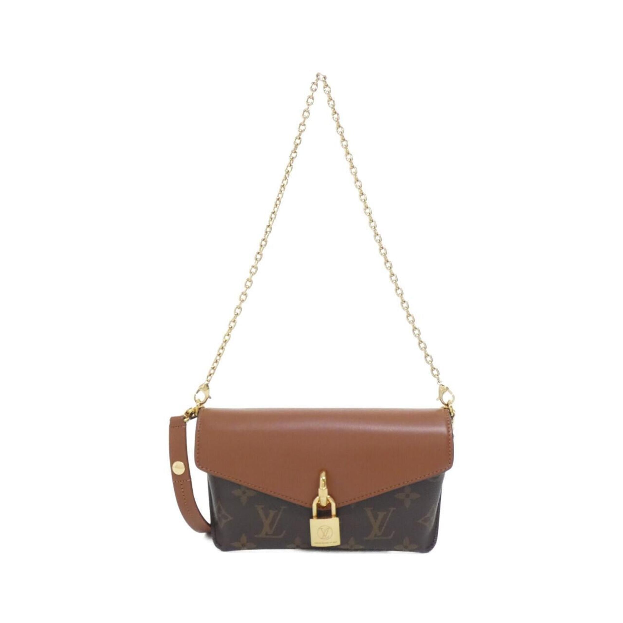 Louis Vuitton Caramel Marron Coated Canvas Leather Shoulder Bag (Pre-Owned)