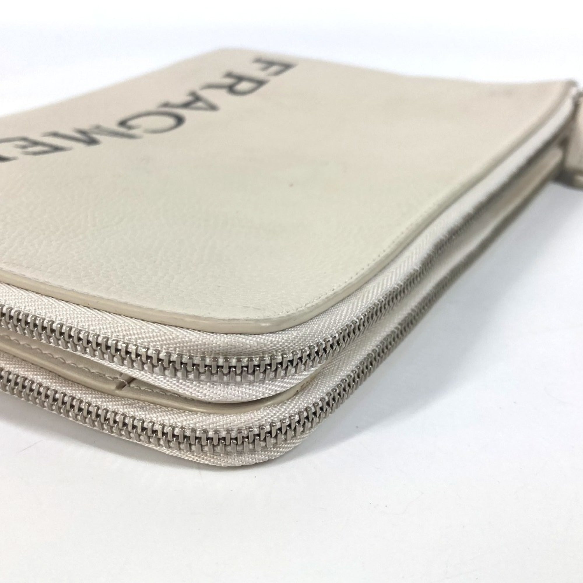 Bvlgari Black White Leather Clutch Bag Pouch (Pre-Owned)