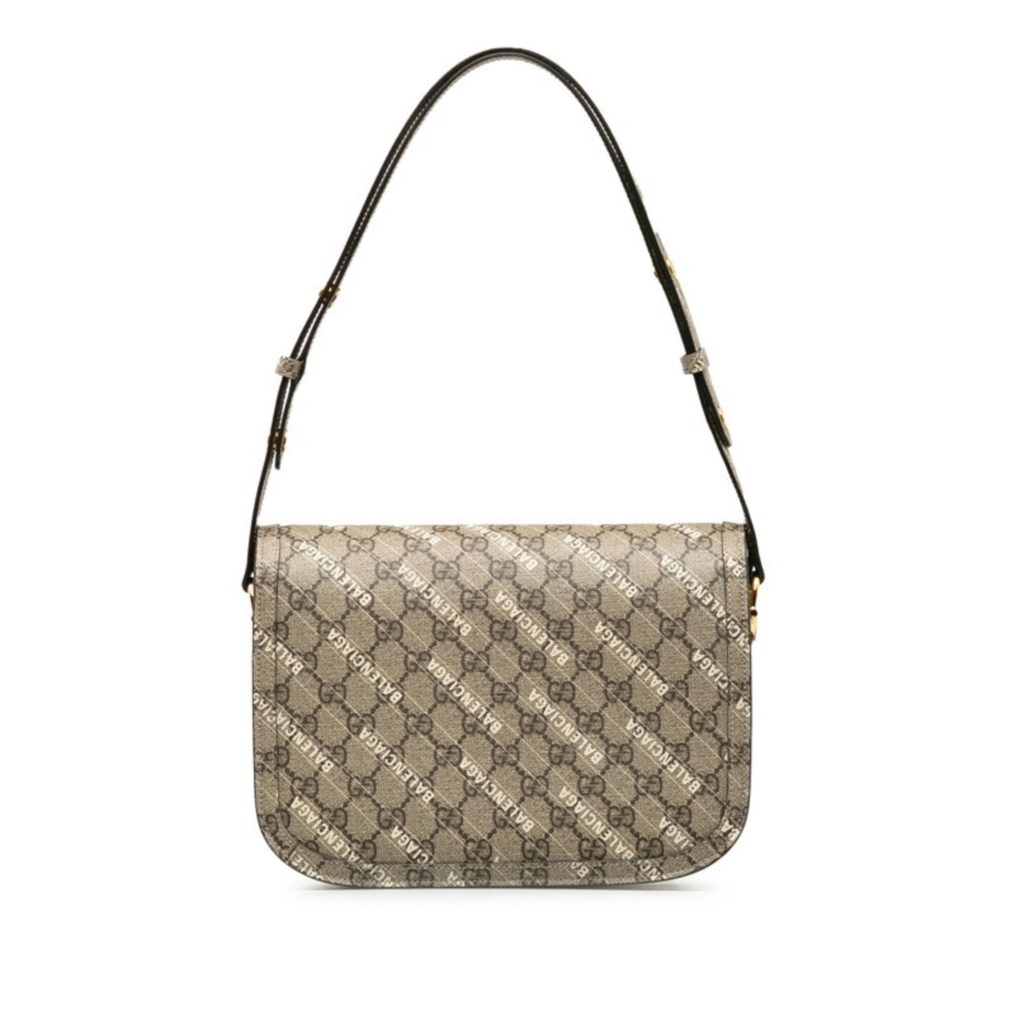 Gucci Horsebit Beige Pvc Leather Shoulder Bag (Pre-Owned)