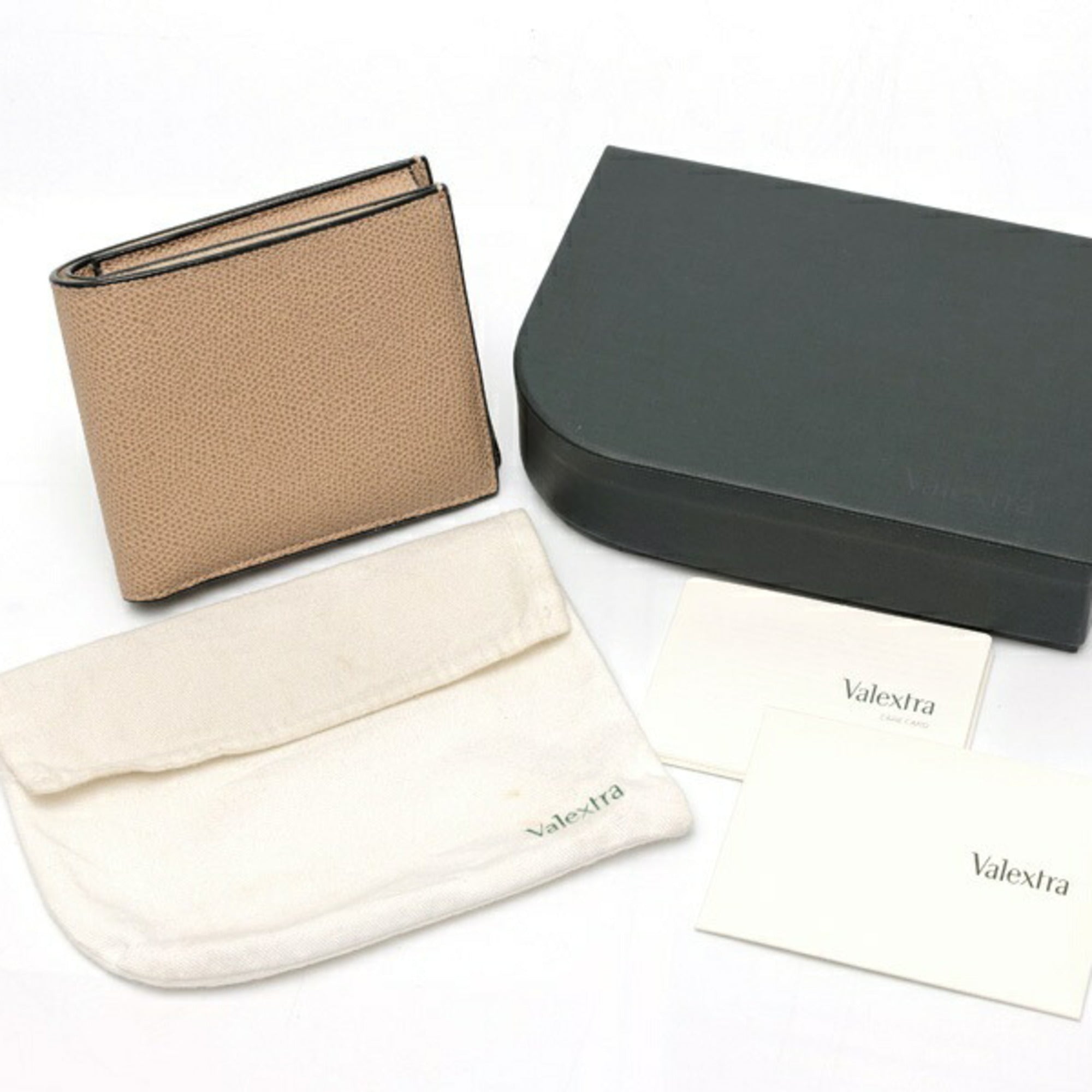 Valextra Grayish Leather Wallet (Bi-Fold) (Pre-Owned)