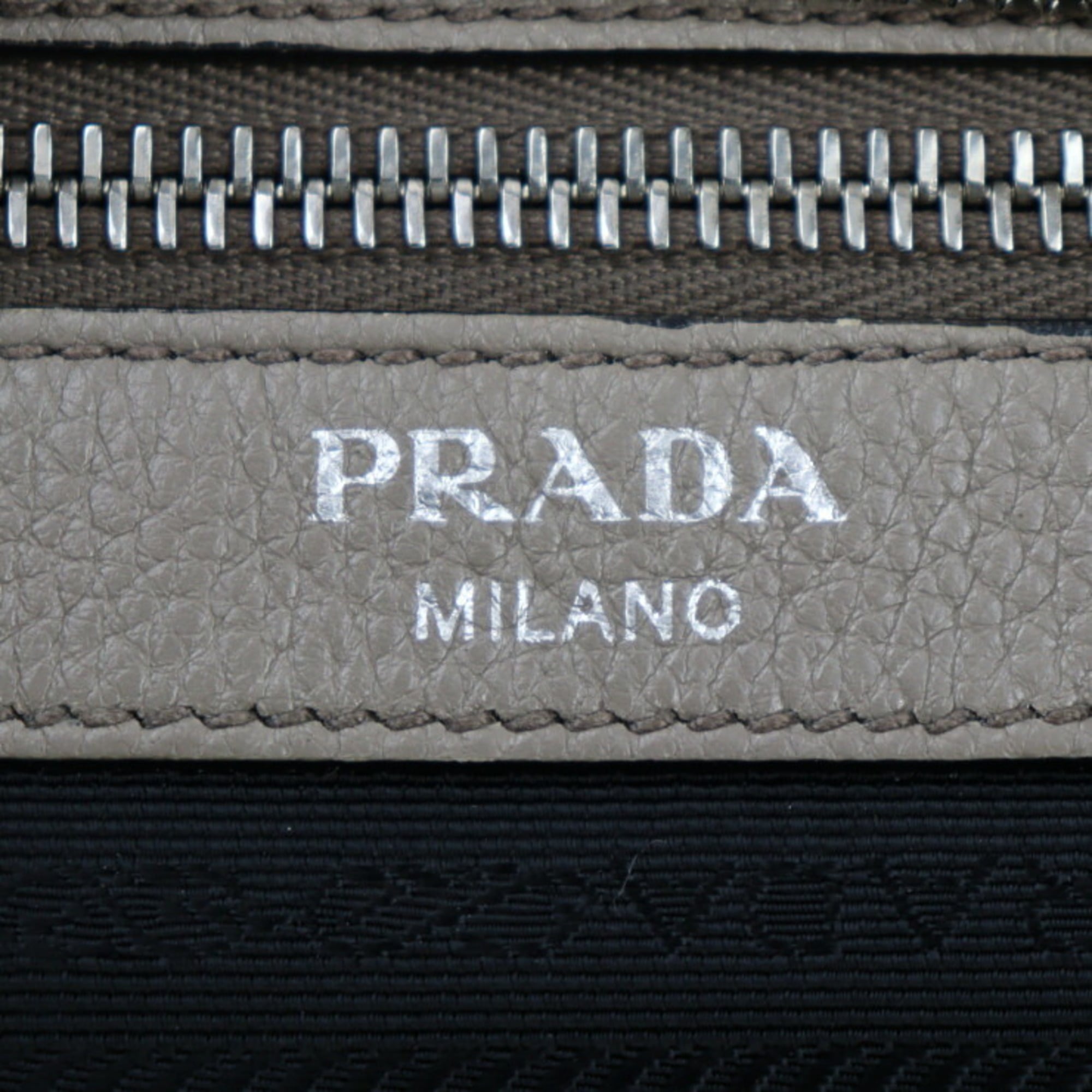 Prada Gray Handbag Shoulder Bag Tote Bag (Pre-Owned)
