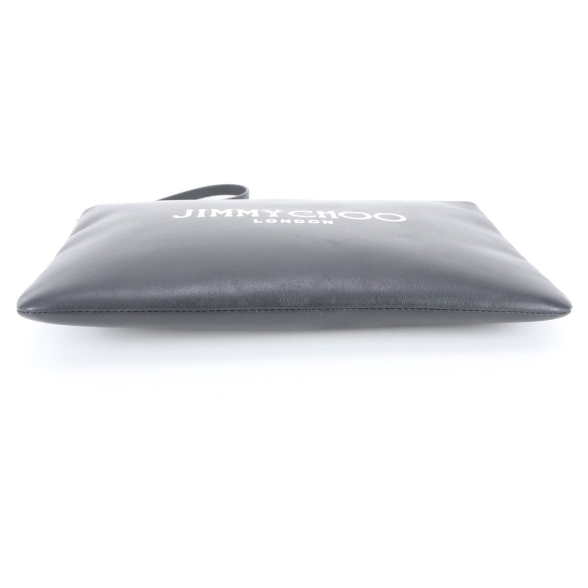 Jimmy Choo Black White Leather Clutch Bag Pouch (Pre-Owned)