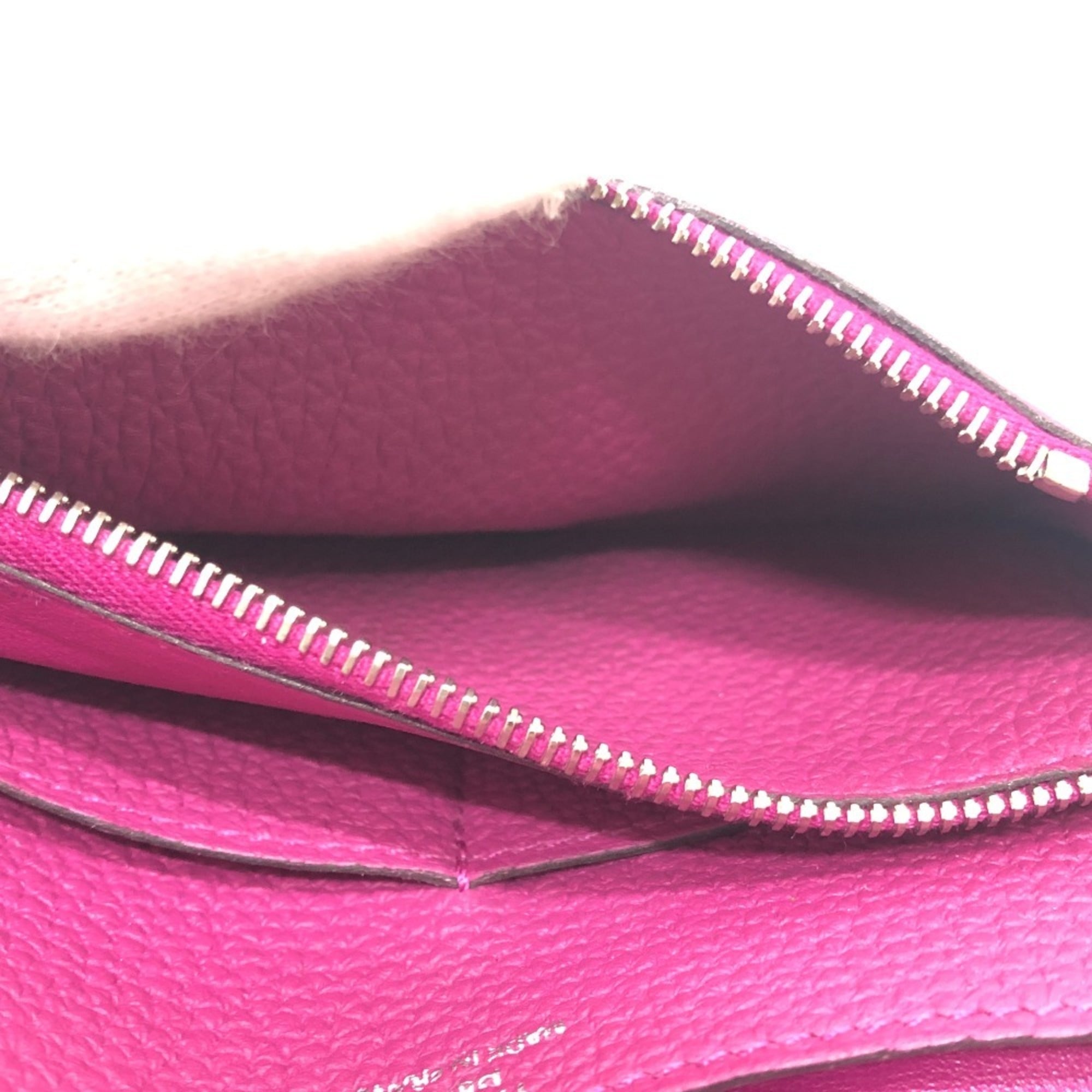 Hermes Rose Purple Taurillon Clemence Leather Card Wallet (Pre-Owned)
