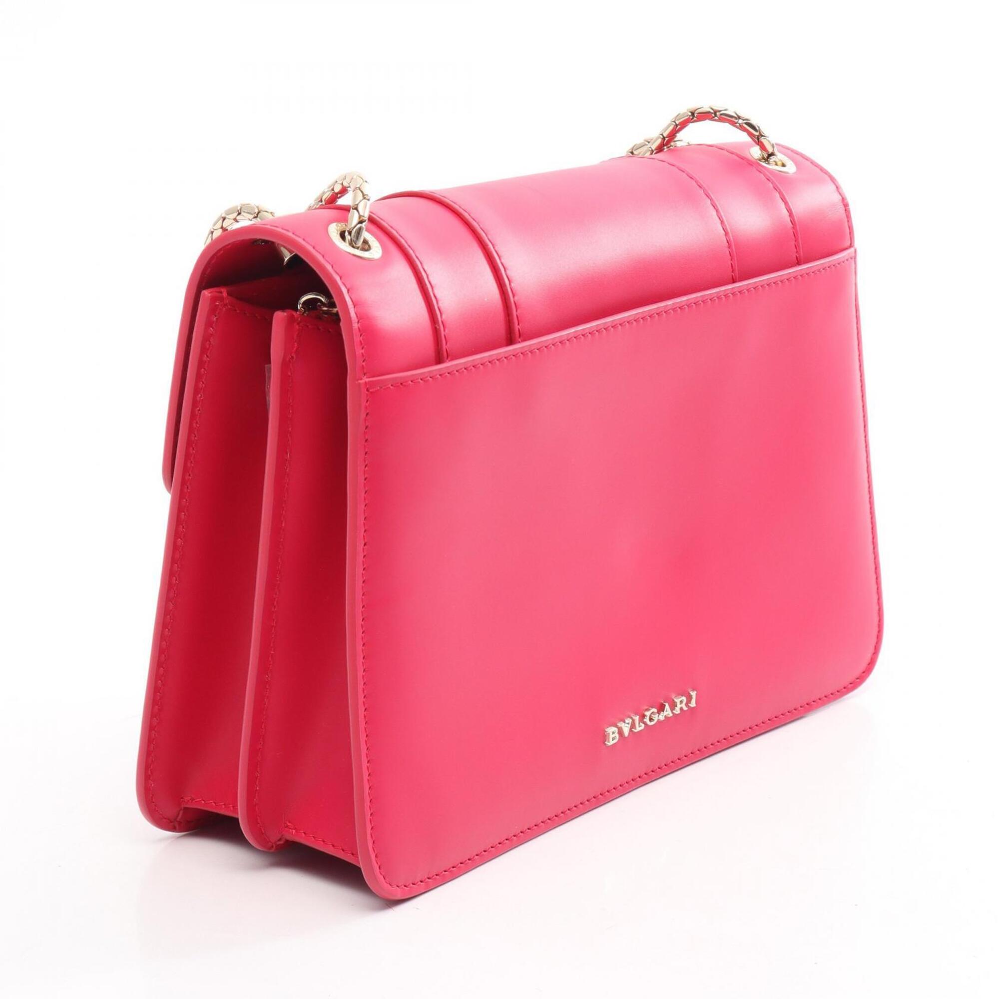 Bvlgari Pink Leather Handbag Shoulder Bag (Pre-Owned)