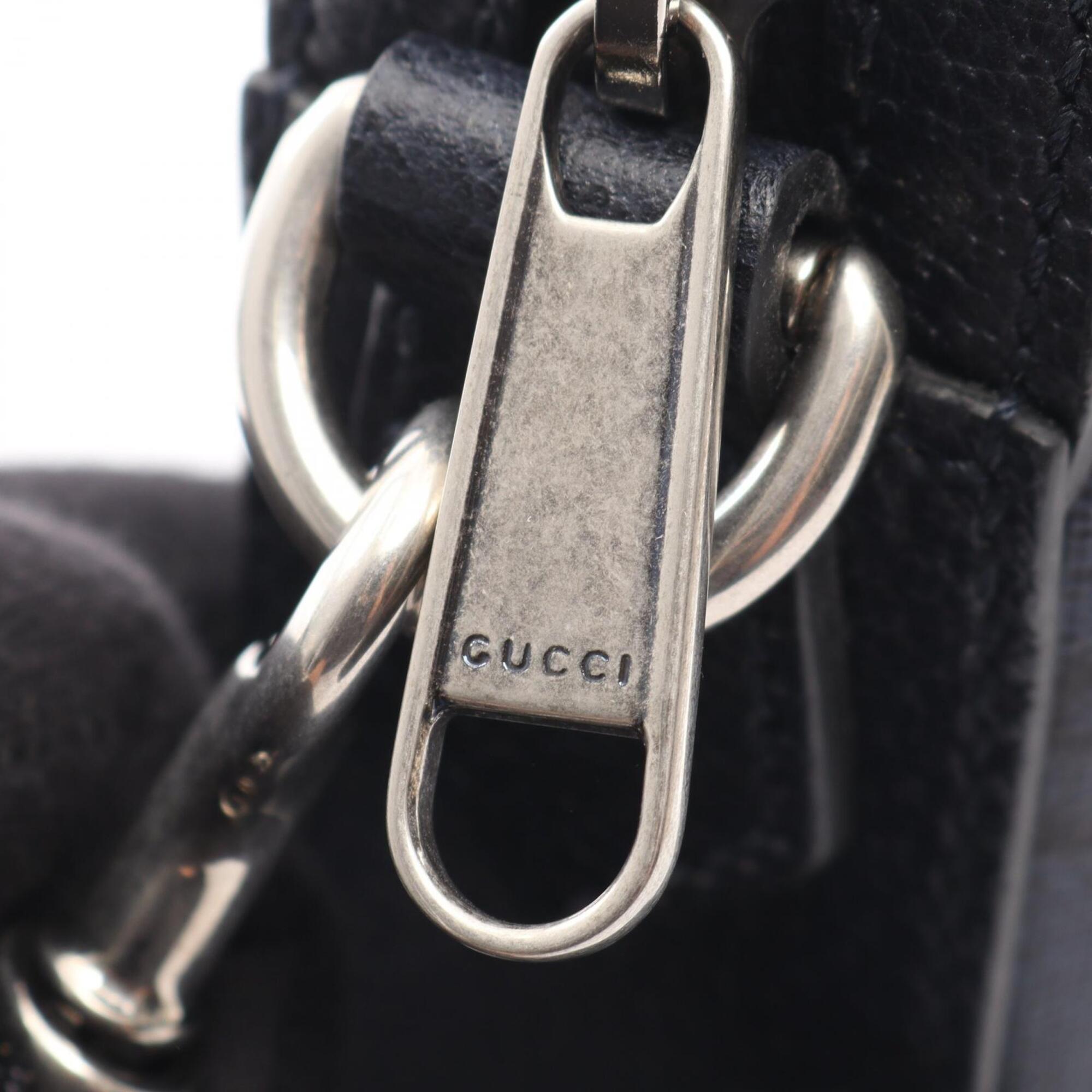 Gucci Black Navy Pvc Leather Handbag Shoulder Bag (Pre-Owned)
