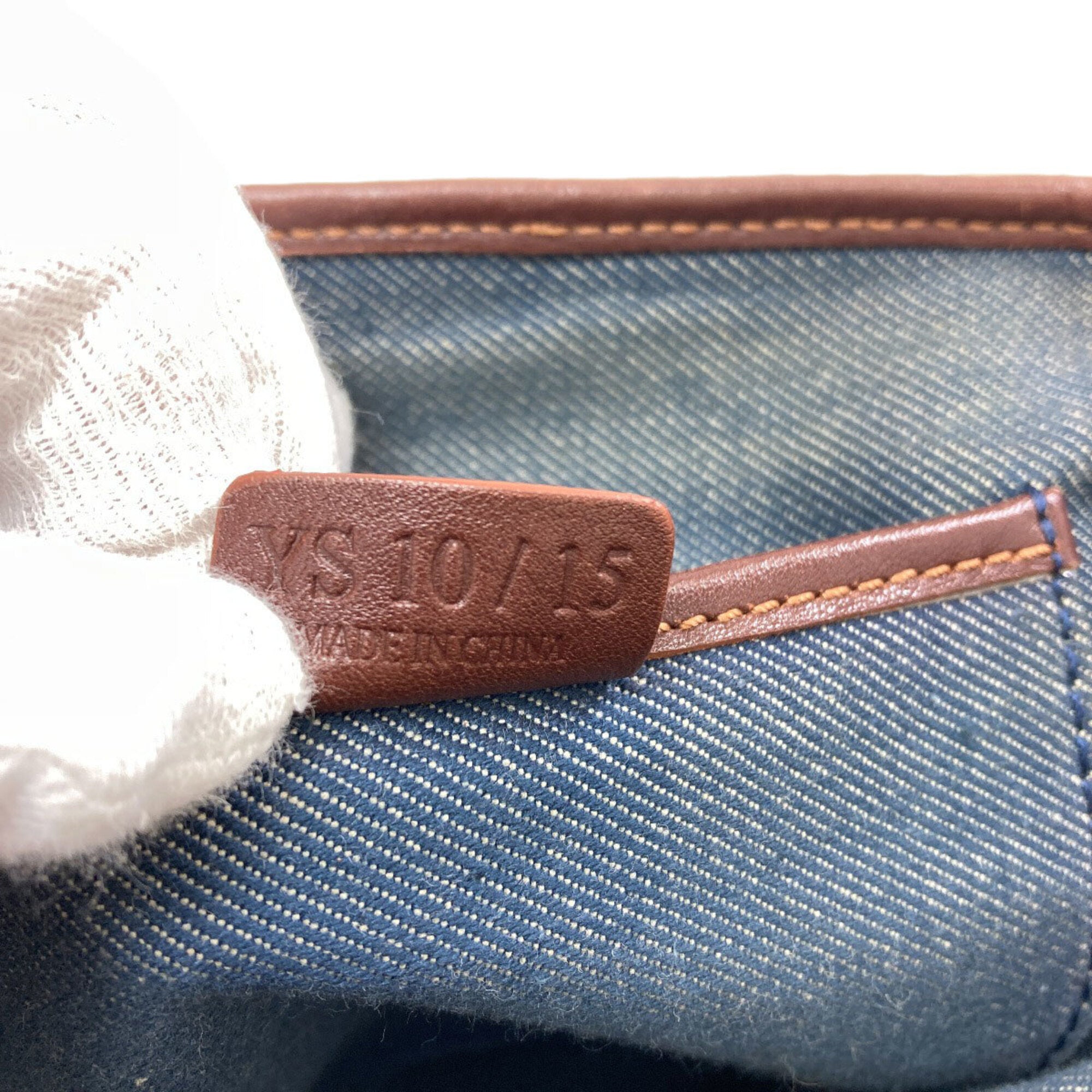 Celine Brown Dark Blue Denim Leather Handbag (Pre-Owned)