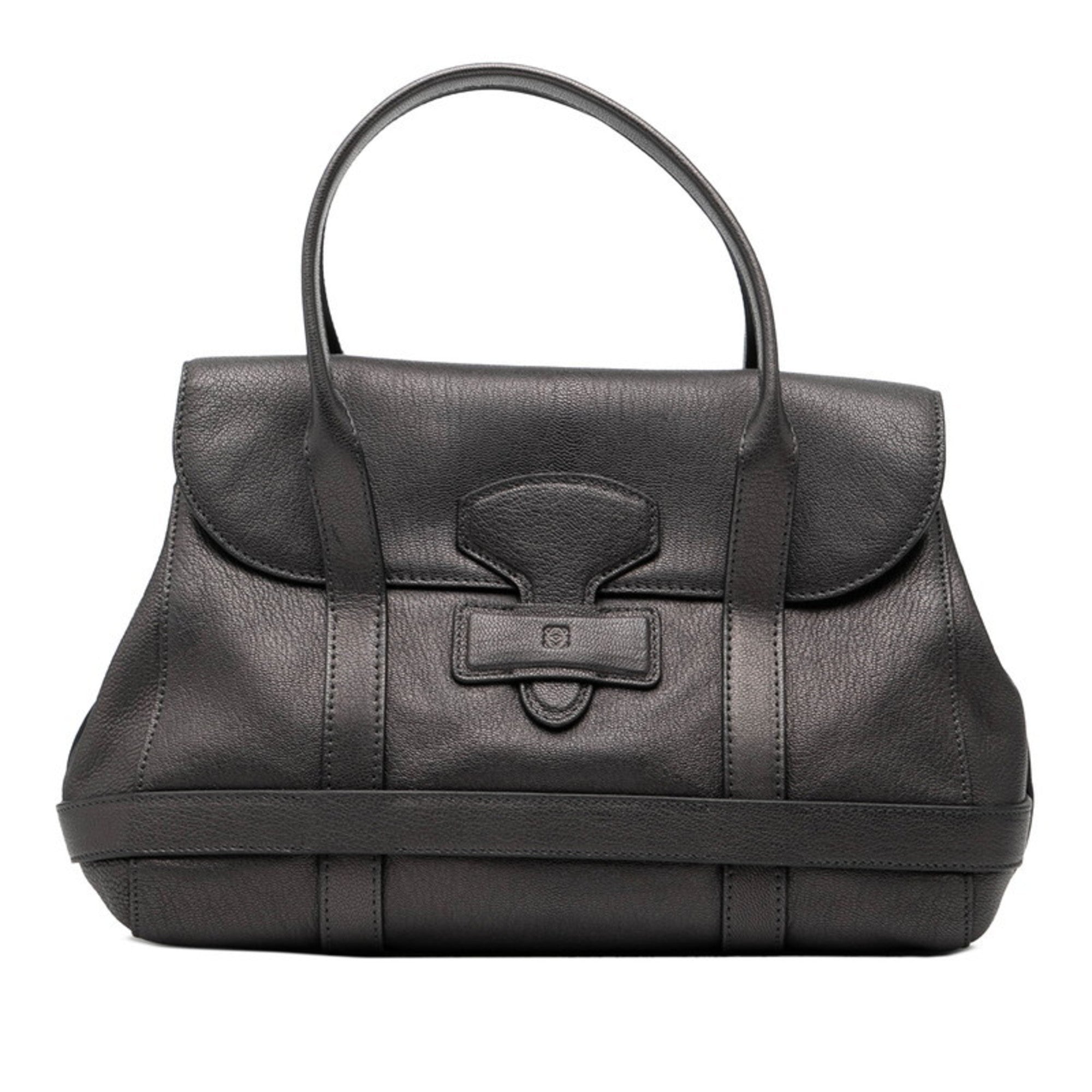 Loewe Charcoal Gray Leather Handbag (Pre-Owned)