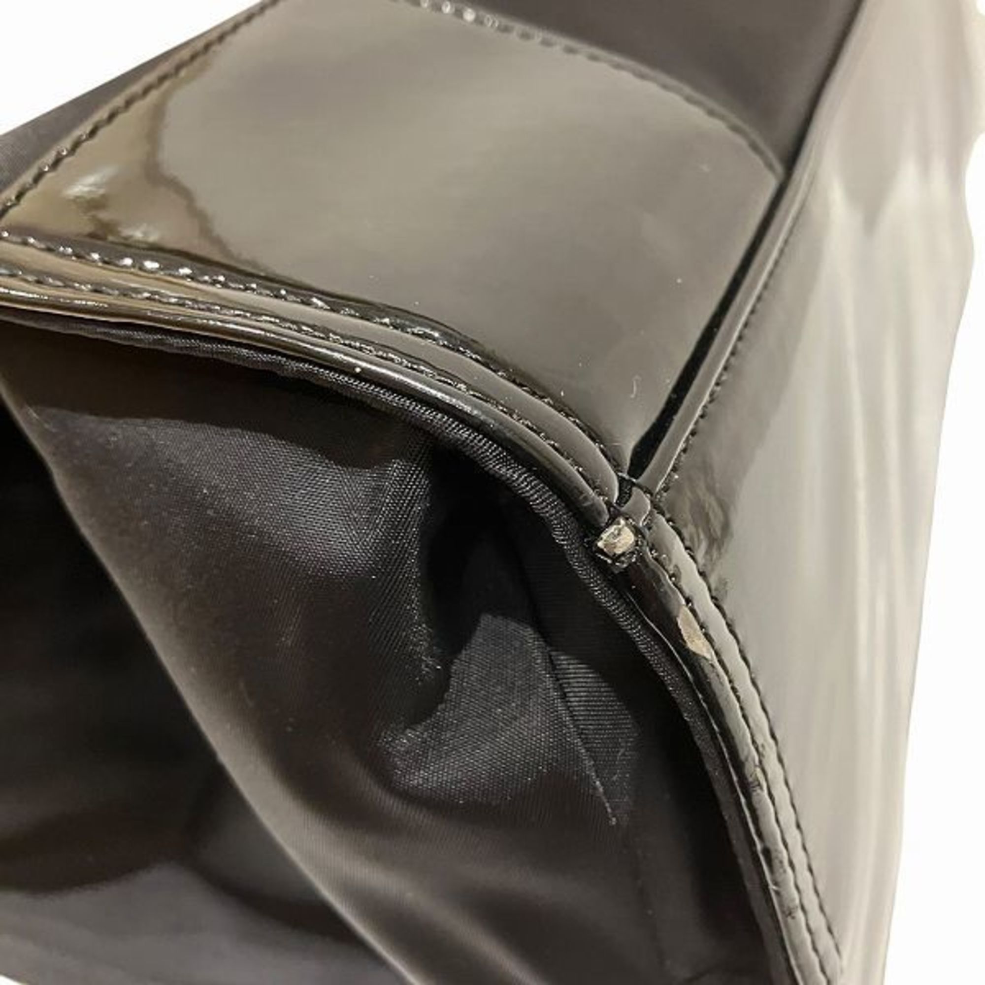 Tory Burch Black Nylon Leather Shoulder Bag Tote Bag (Pre-Owned)