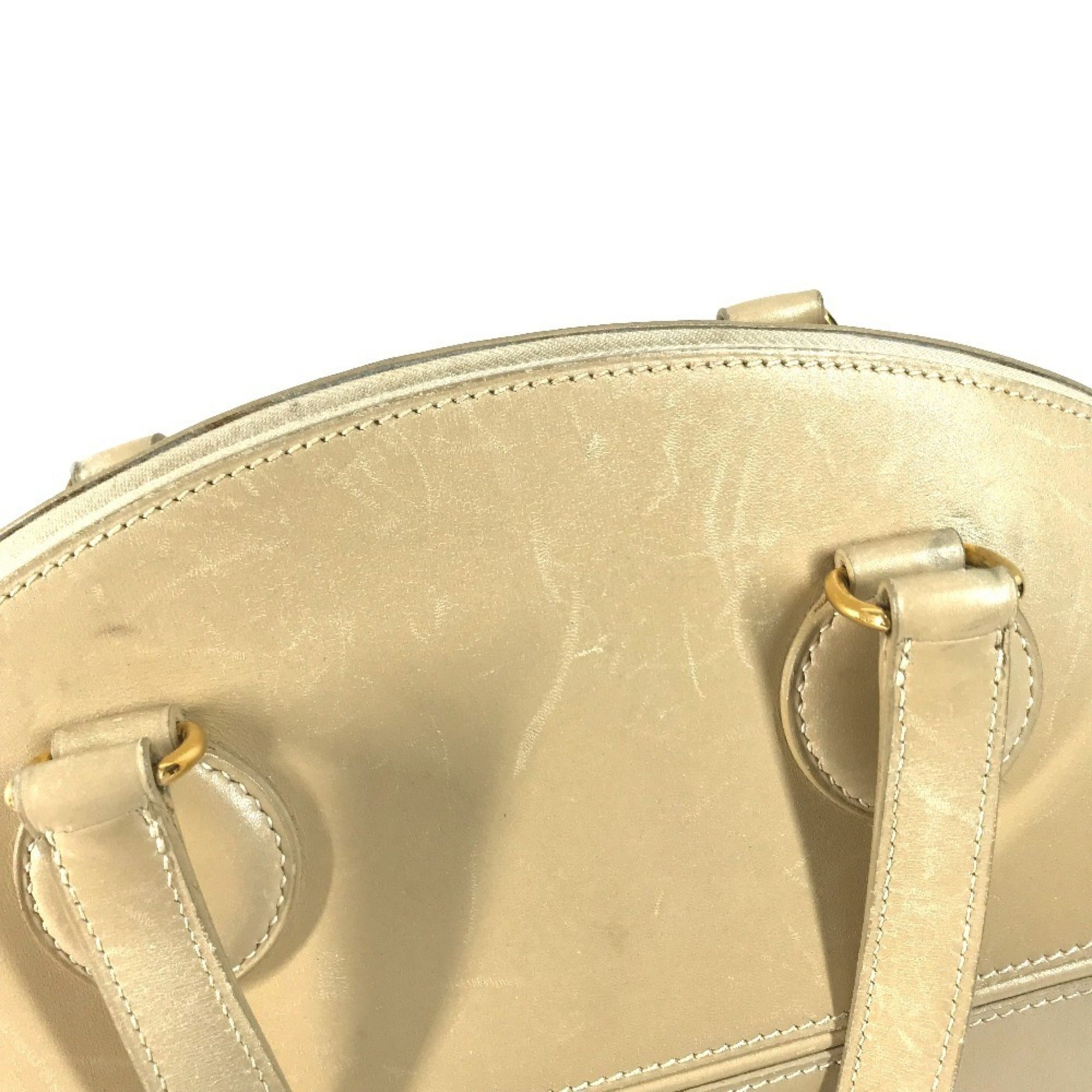 Hermes Beige Leather Handbag Tote Bag (Pre-Owned)