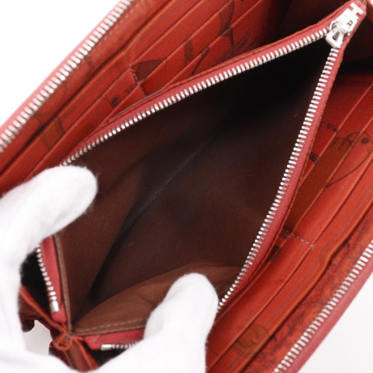 Hermes Red Color Epsom Leather Long Wallet (Bi-Fold) (Pre-Owned)
