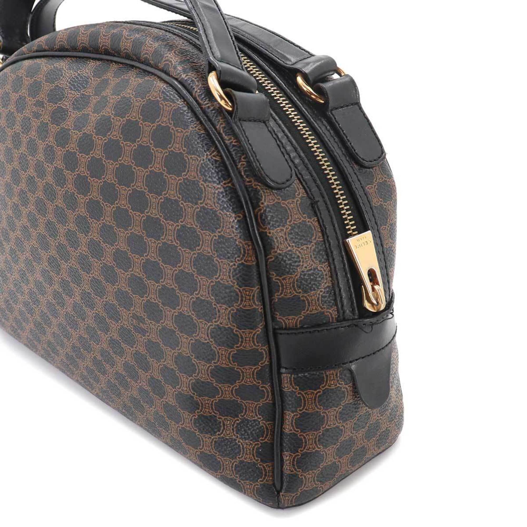 Celine Black Brown Faux Leather Handbag (Pre-Owned)