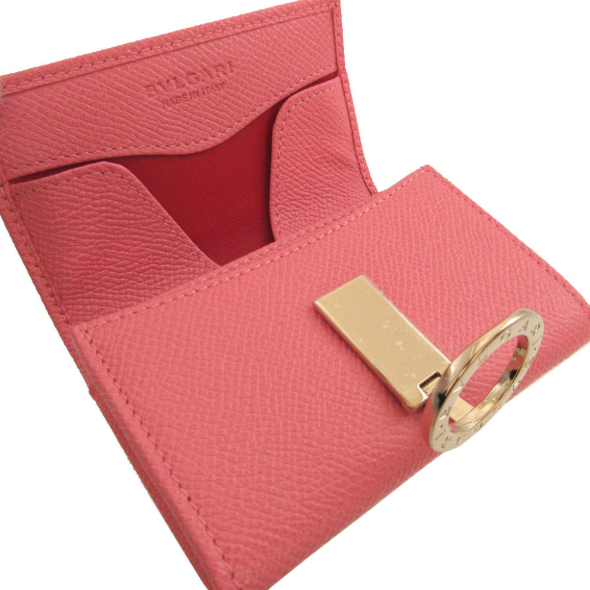 Bvlgari Pink Leather Coin Purse/Coin Case (Pre-Owned)