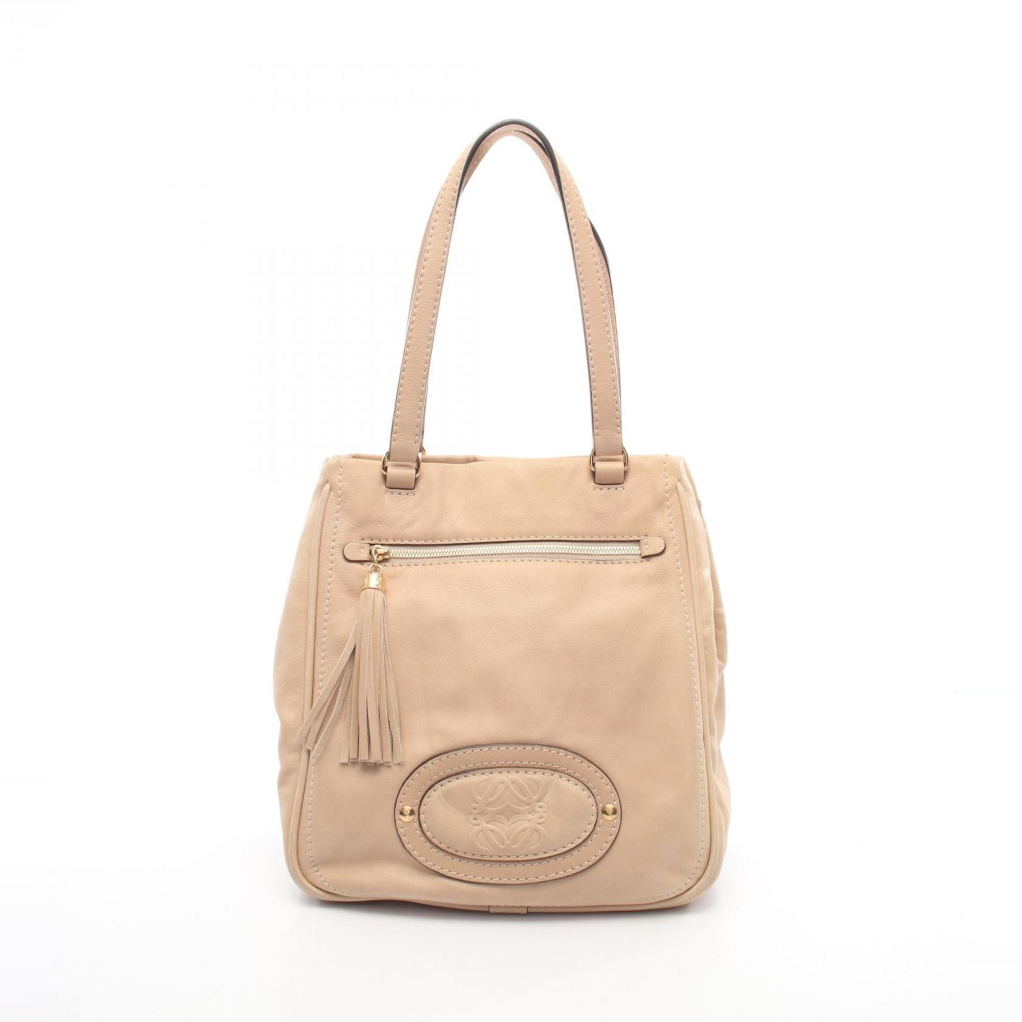 Loewe Beige Leather Handbag Shoulder Bag (Pre-Owned)