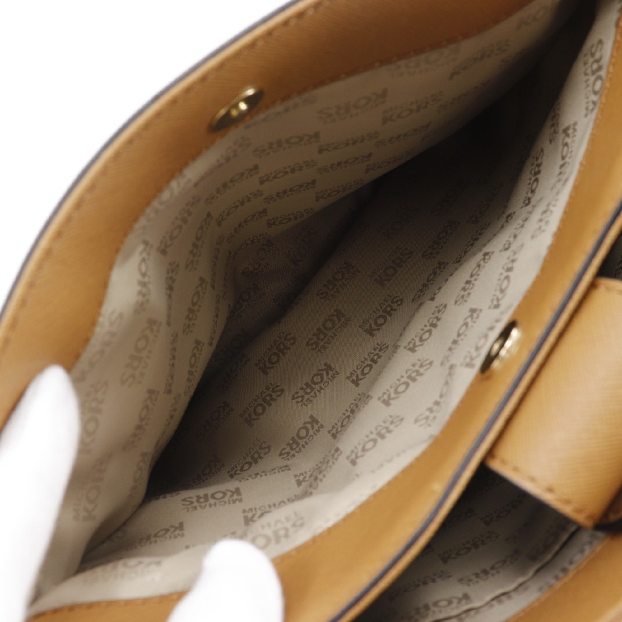 Michael Kors Black Brown White Leather Handbag Tote Bag (Pre-Owned)