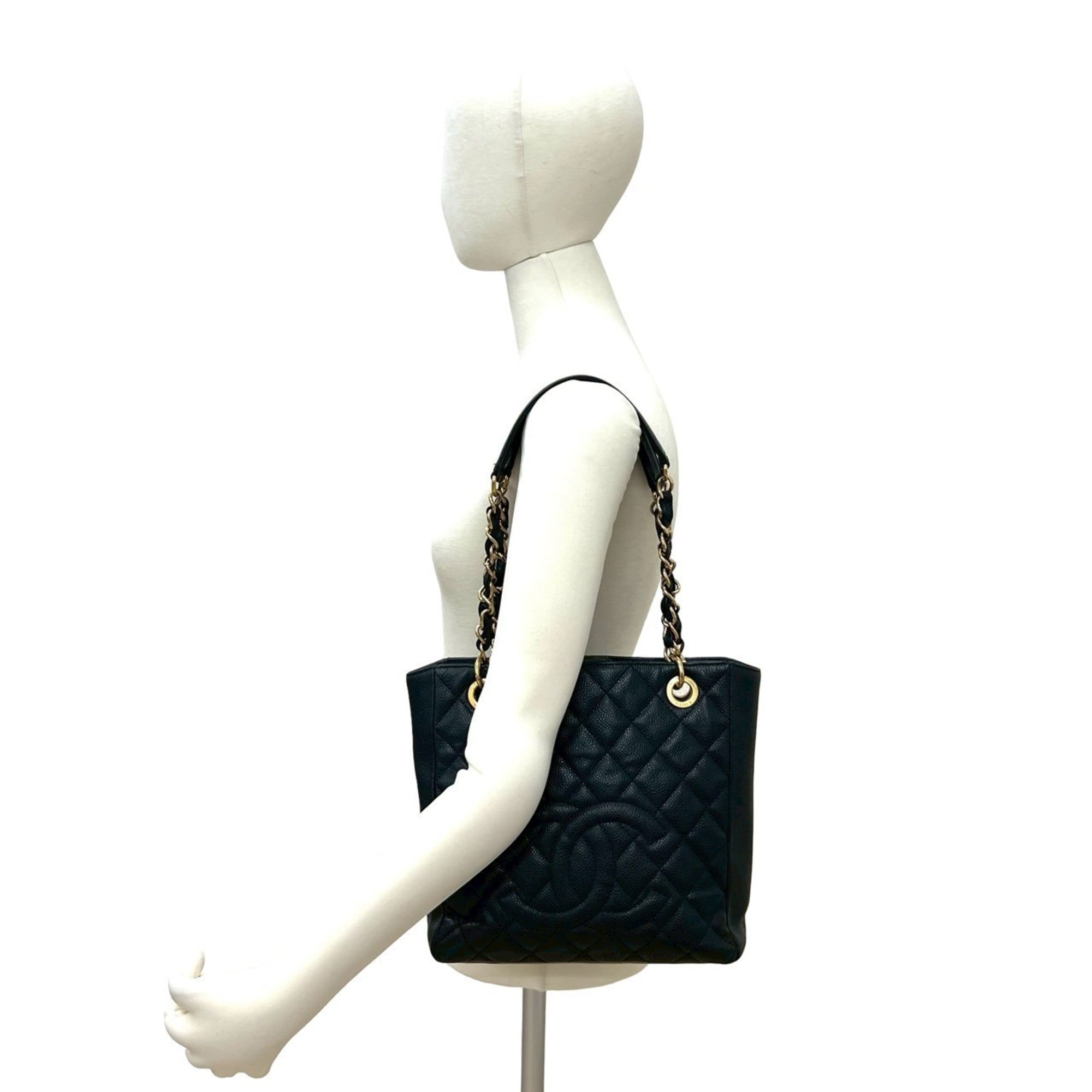 Chanel Black Grained Calfskin Handbag Tote Bag (Pre-Owned)