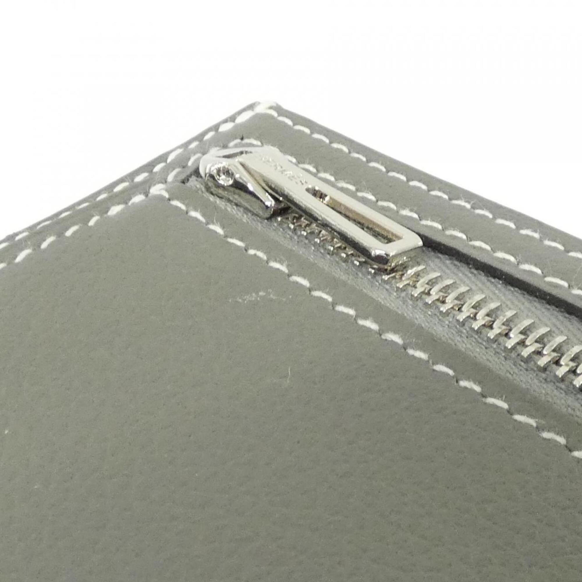 Hermes Gray Evercalf Leather Wallet (Bi-Fold) (Pre-Owned)