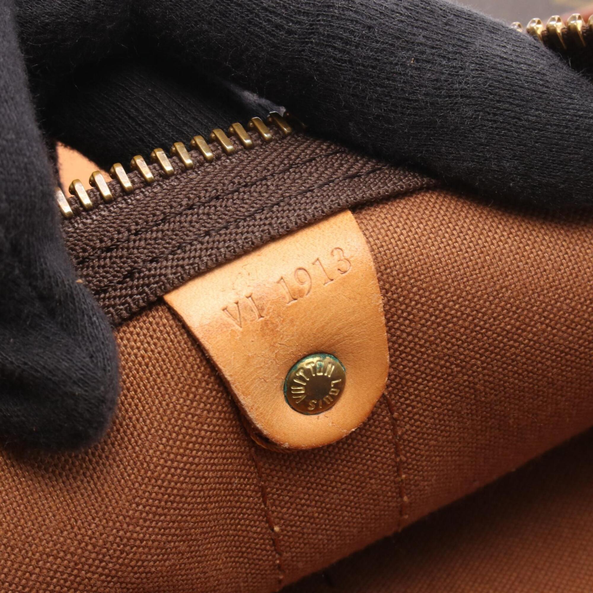 Louis Vuitton Brown Coated Canvas Leather Boston Bag Handbag (Pre-Owned)