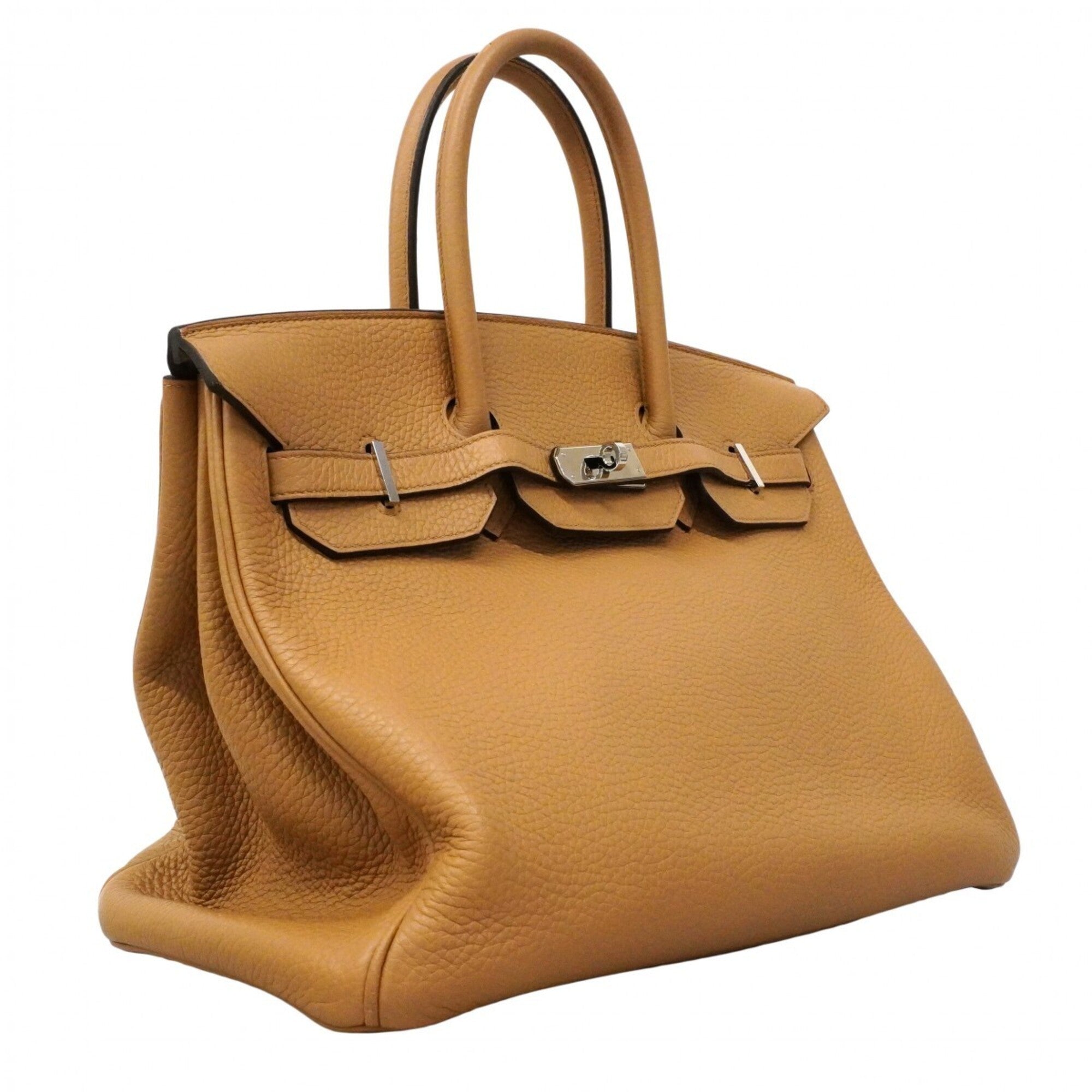 Hermes Brown Taurillon Clemence Leather Handbag (Pre-Owned)