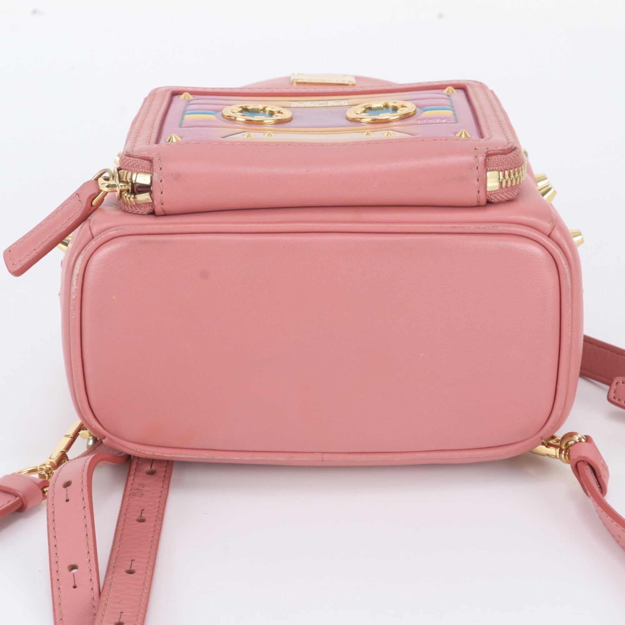 Mcm Pink Leather Shoulder Bag (Pre-Owned)