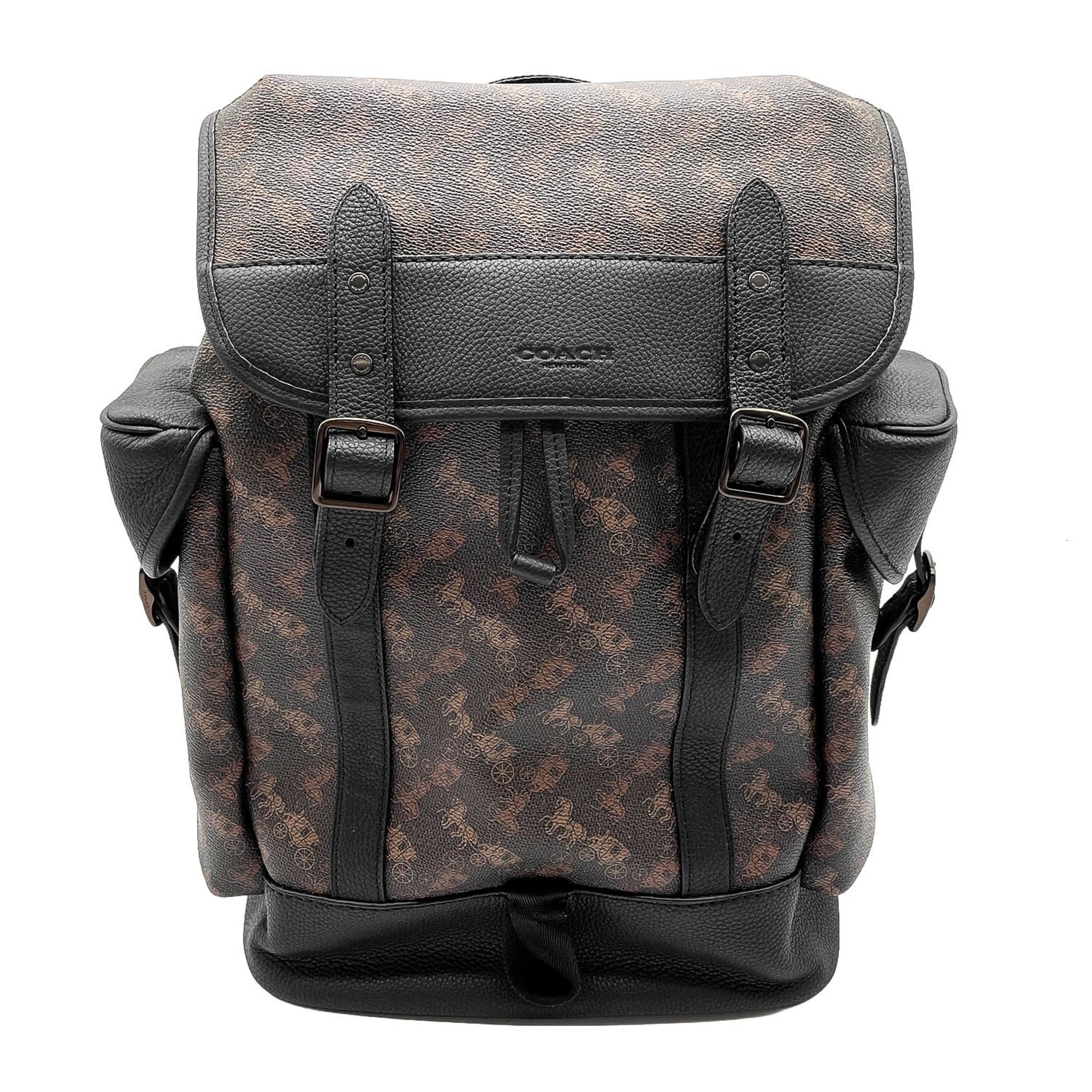Coach Black Brown Pvc Leather Backpack (Pre-Owned)