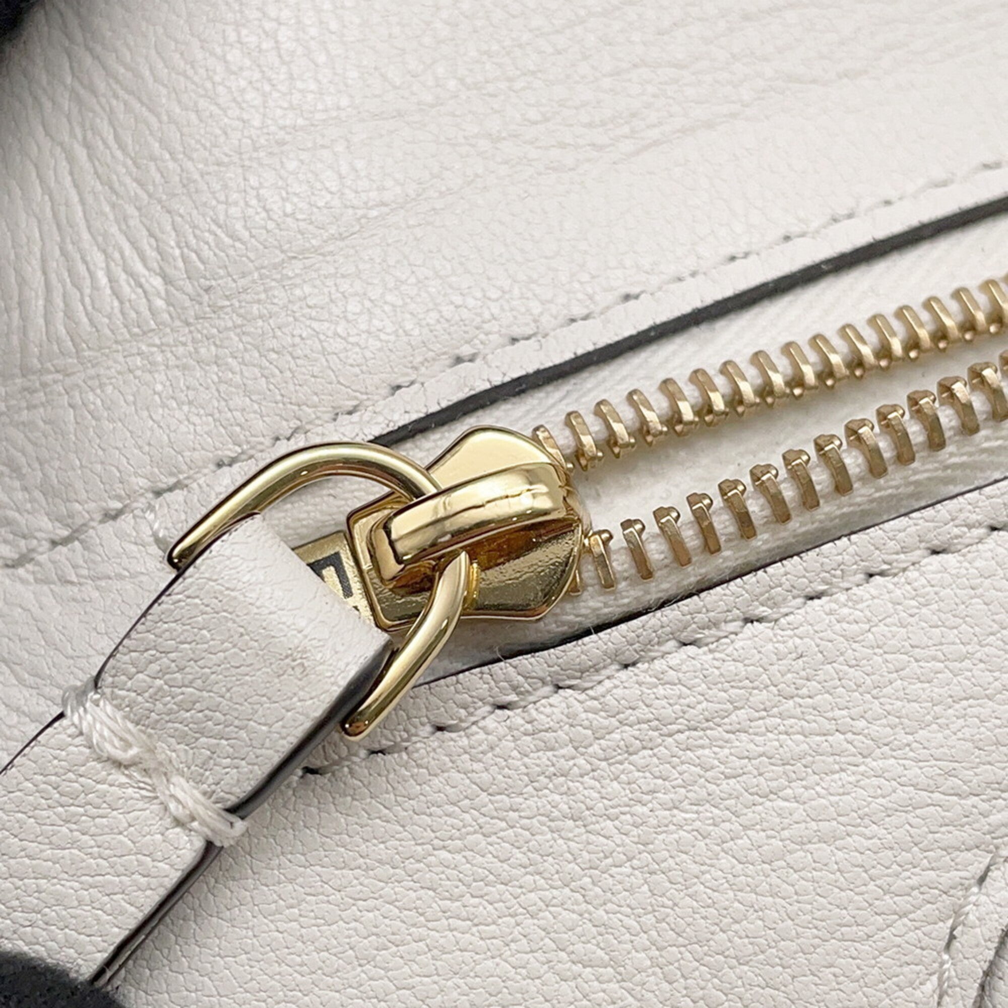 Fendi Brown Ivory Leather Handbag Pochette Pouch (Pre-Owned)